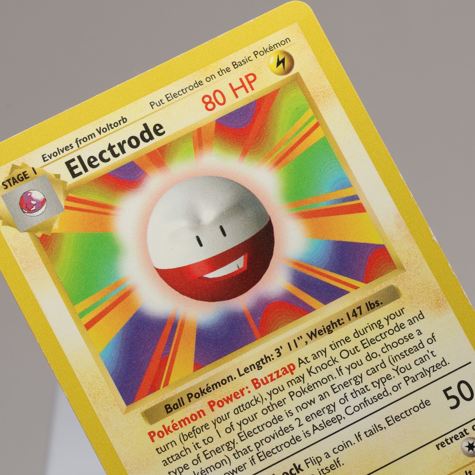 Pokemon TCG Electrode 21102 Base Set Rare Shadowless EXC Crease 167974214051