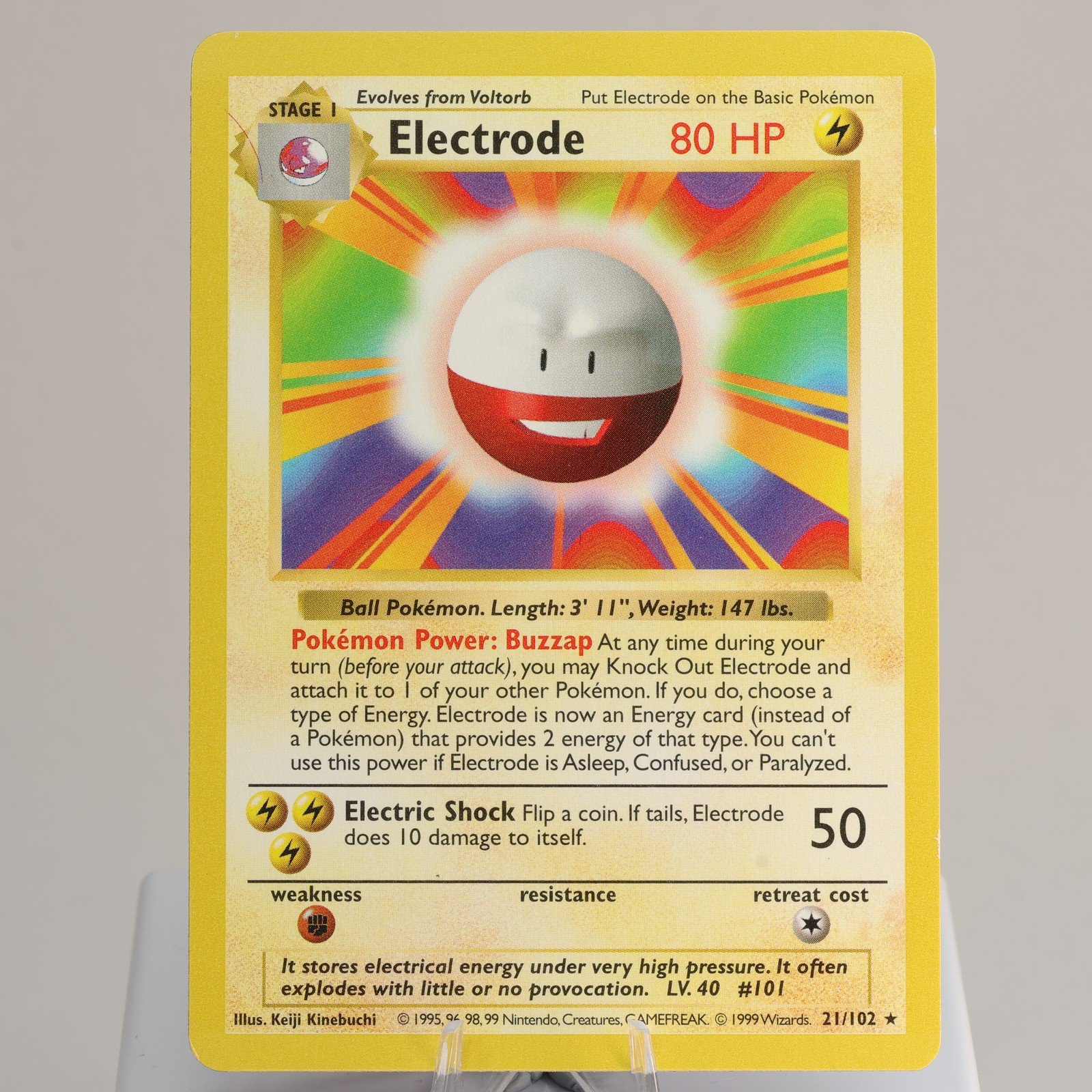 Pokemon TCG Electrode 21102 Base Set Rare Shadowless WOTC 1999 EXCNM 168006227421 2
