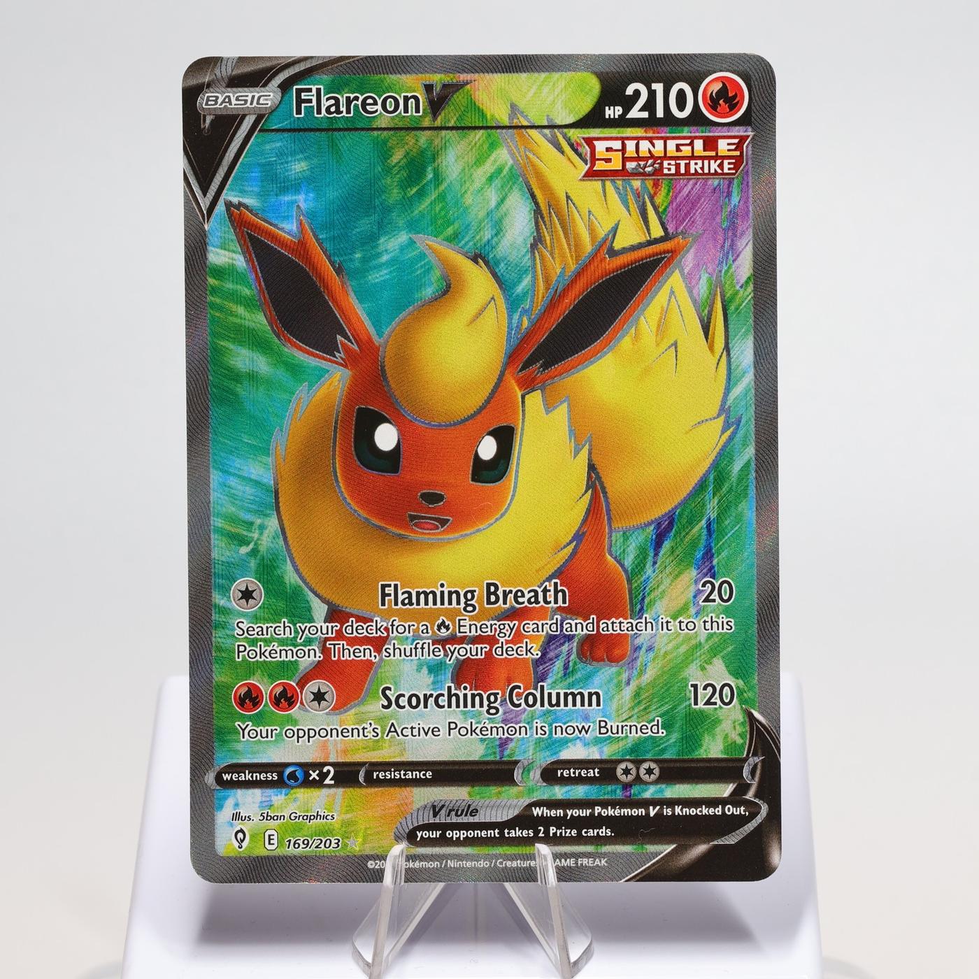Pokemon TCG Flareon V 169203 Evolving Skies Full Art EXCNM 168287250371 2