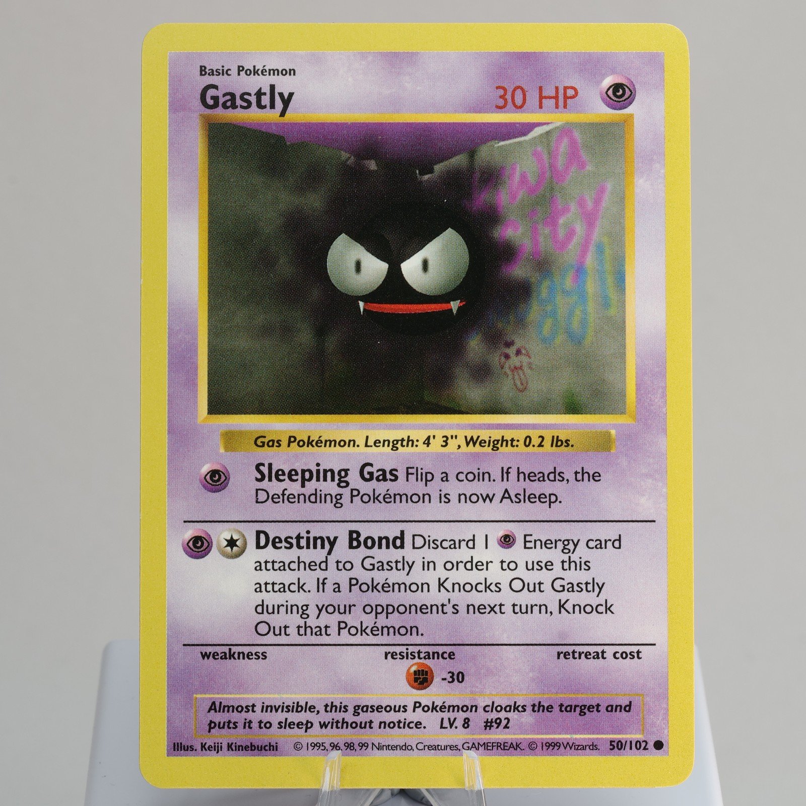 Pokemon TCG Gastly 50102 Base Set Common Shadowless WOTC 1999 EXCNM 168006227431 2