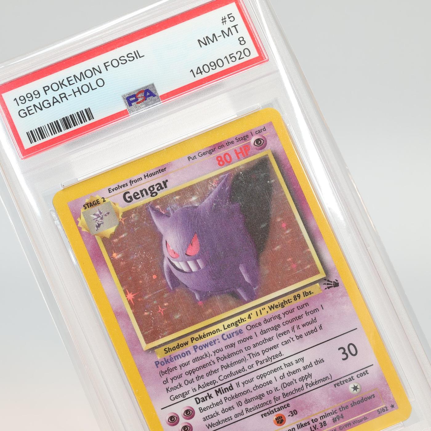 Pokemon TCG – Gengar 5/62 Fossil Holo Rare  – PSA 8 NM/MT