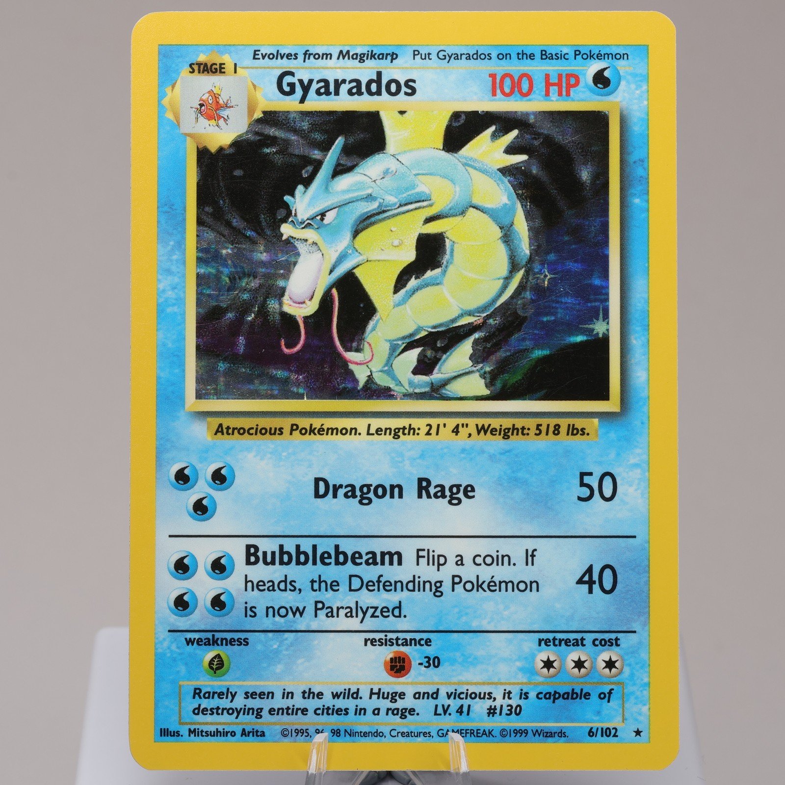 Pokemon TCG Gyarados 6102 Base Set Holo Rare WOTC 1999 EXCNM 167950659001 2