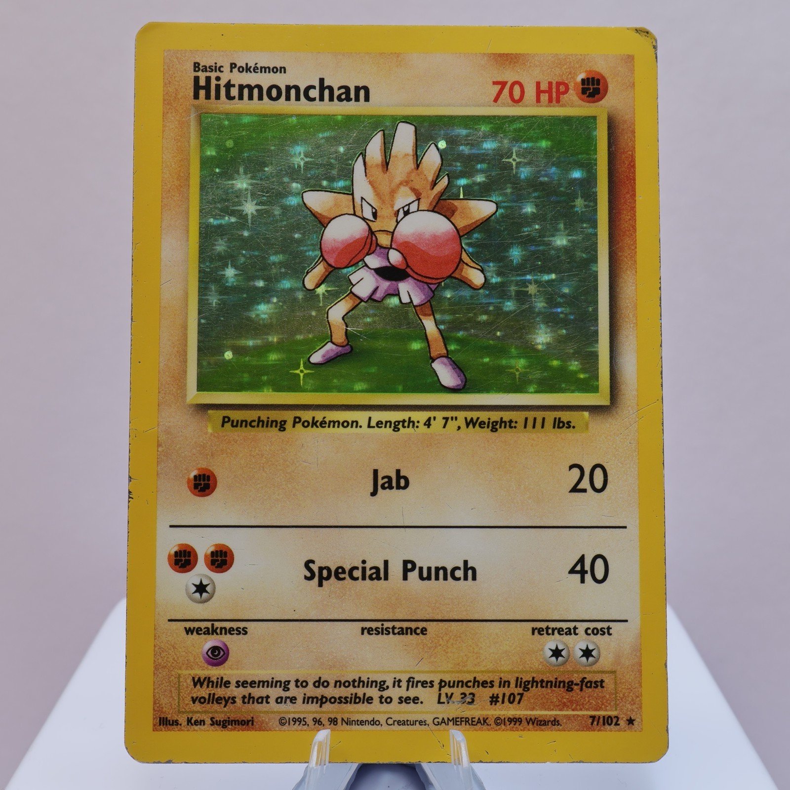 Pokemon TCG Hitmonchan 7102 Base Set Holo Rare WOTC 1999 HP 167830364481 2