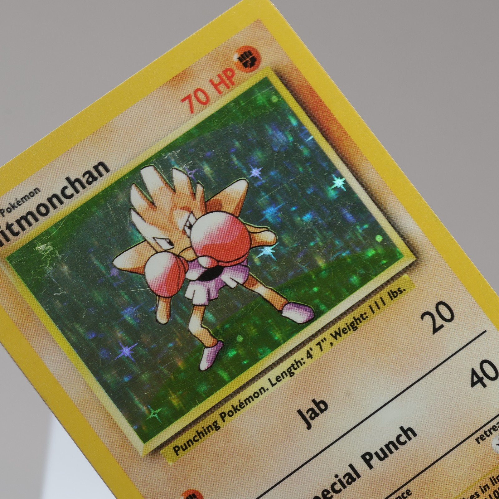 Pokemon TCG – Hitmonchan 7/102 Base Set Holo Rare  WOTC 1999 – LP