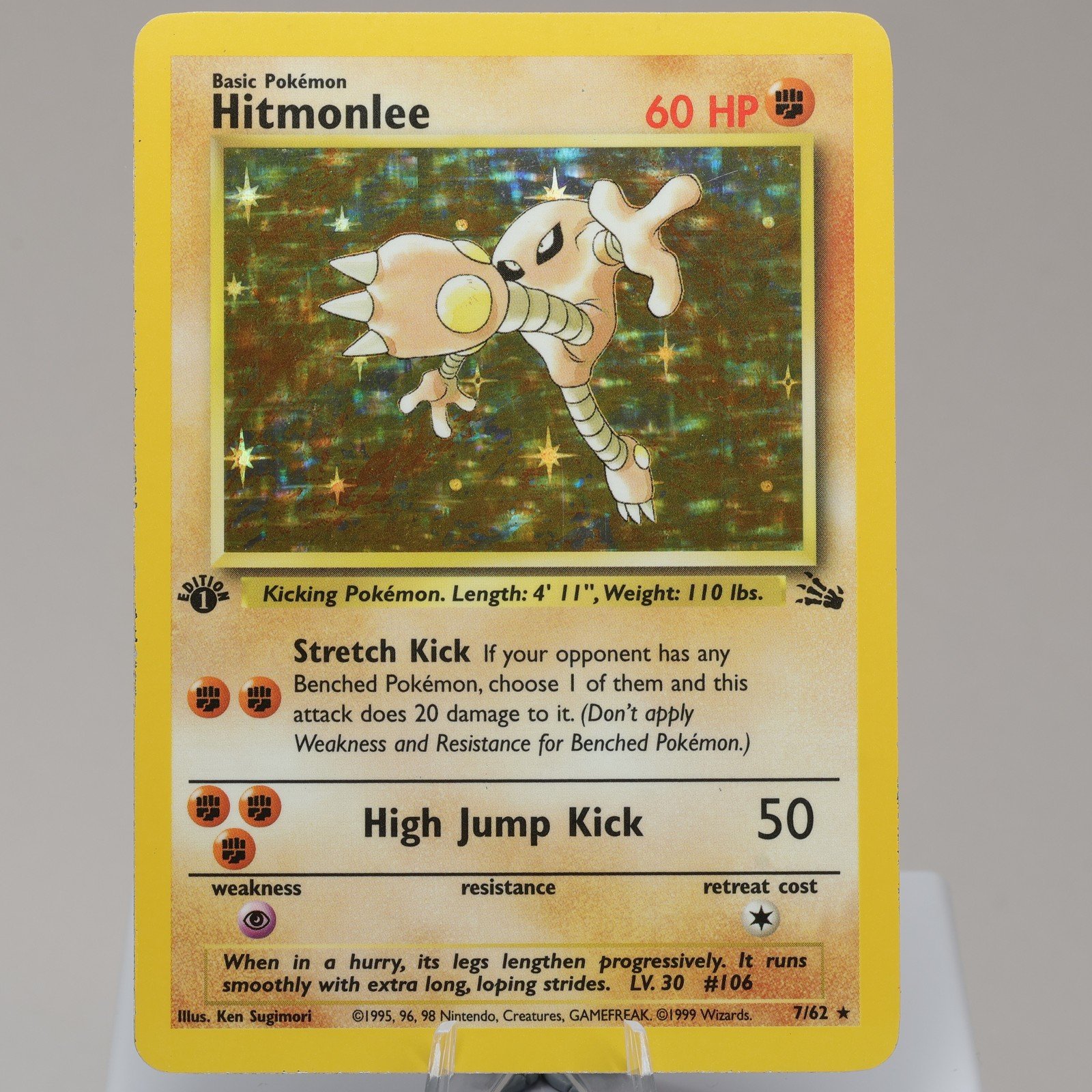 Pokemon TCG Hitmonlee 762 Fossil Holo Rare 1st Edition EXC 167950659021 2