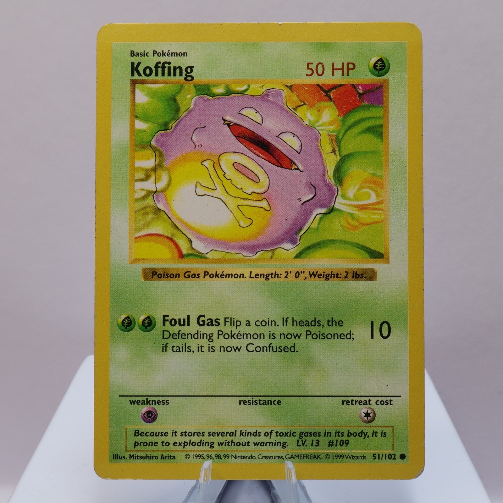Pokemon TCG Koffing 51102 Base Set Common Shadowless WOTC 1999 MP 167710747791 2