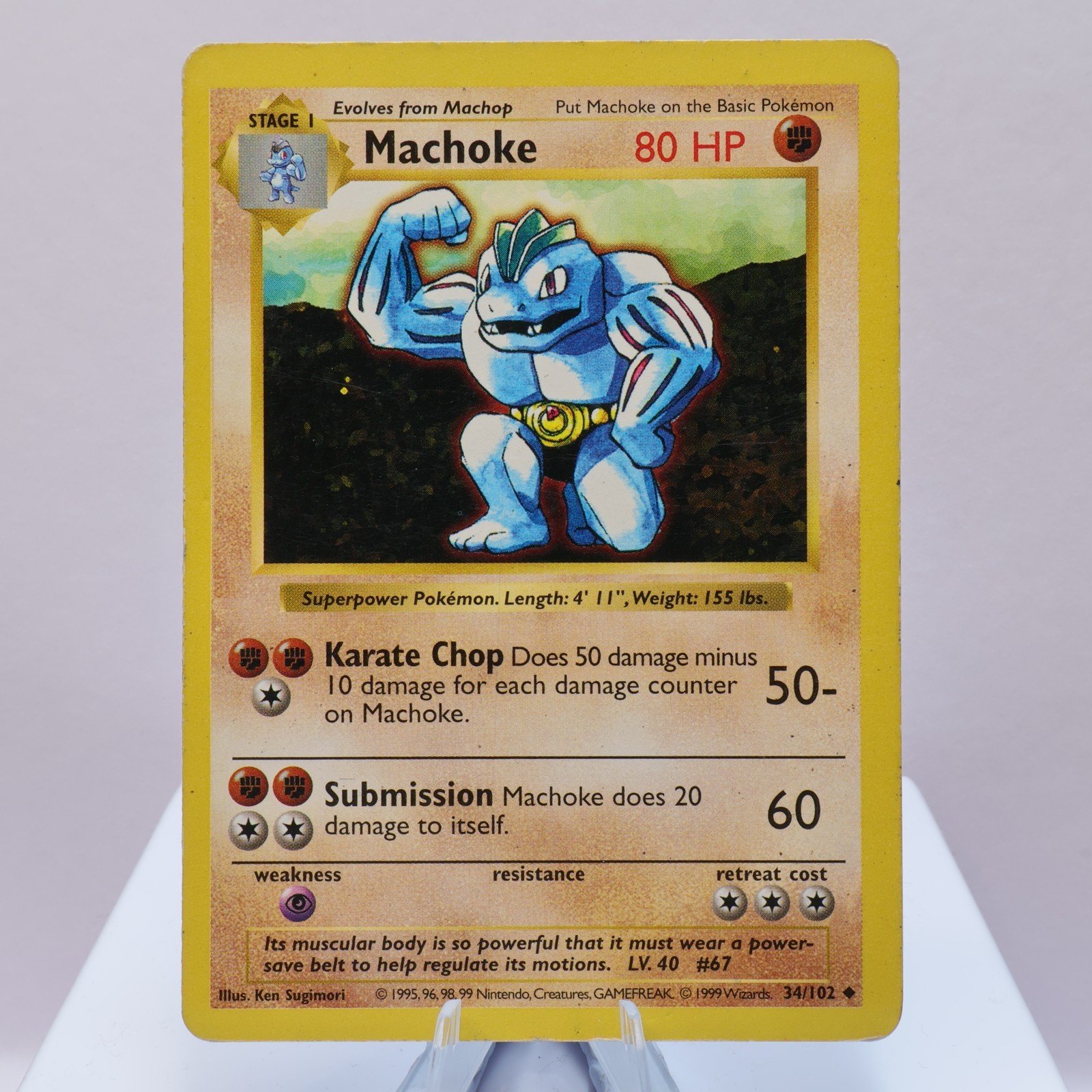 Pokemon TCG Machoke 34102 Base Set Uncommon Shadowless WOTC 1999 MP 167710747831 2