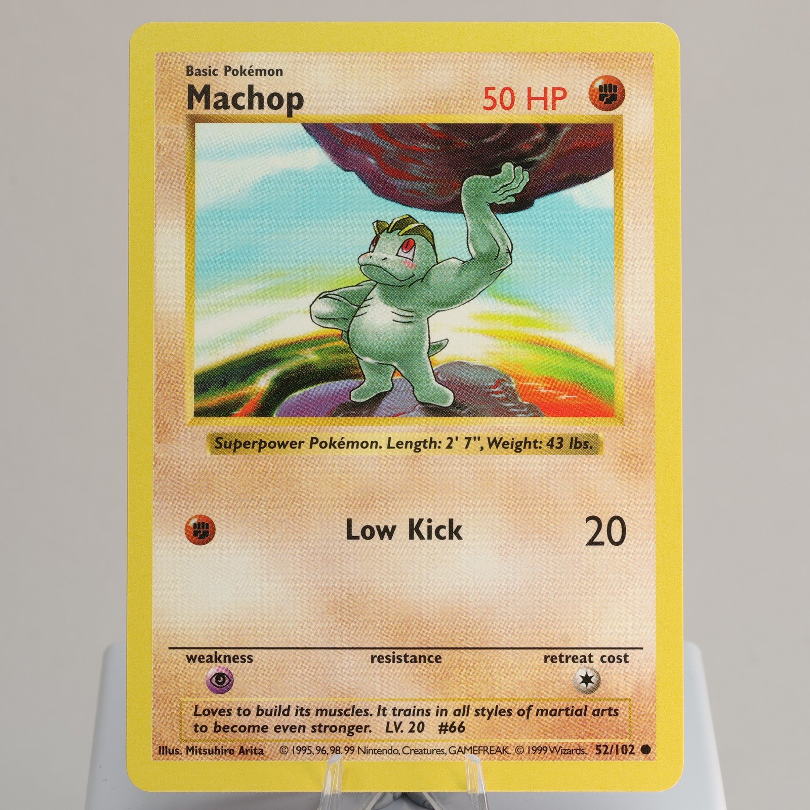 Pokemon TCG Machop 52102 Base Set Common Shadowless WOTC 1999 NM 168006227461 2