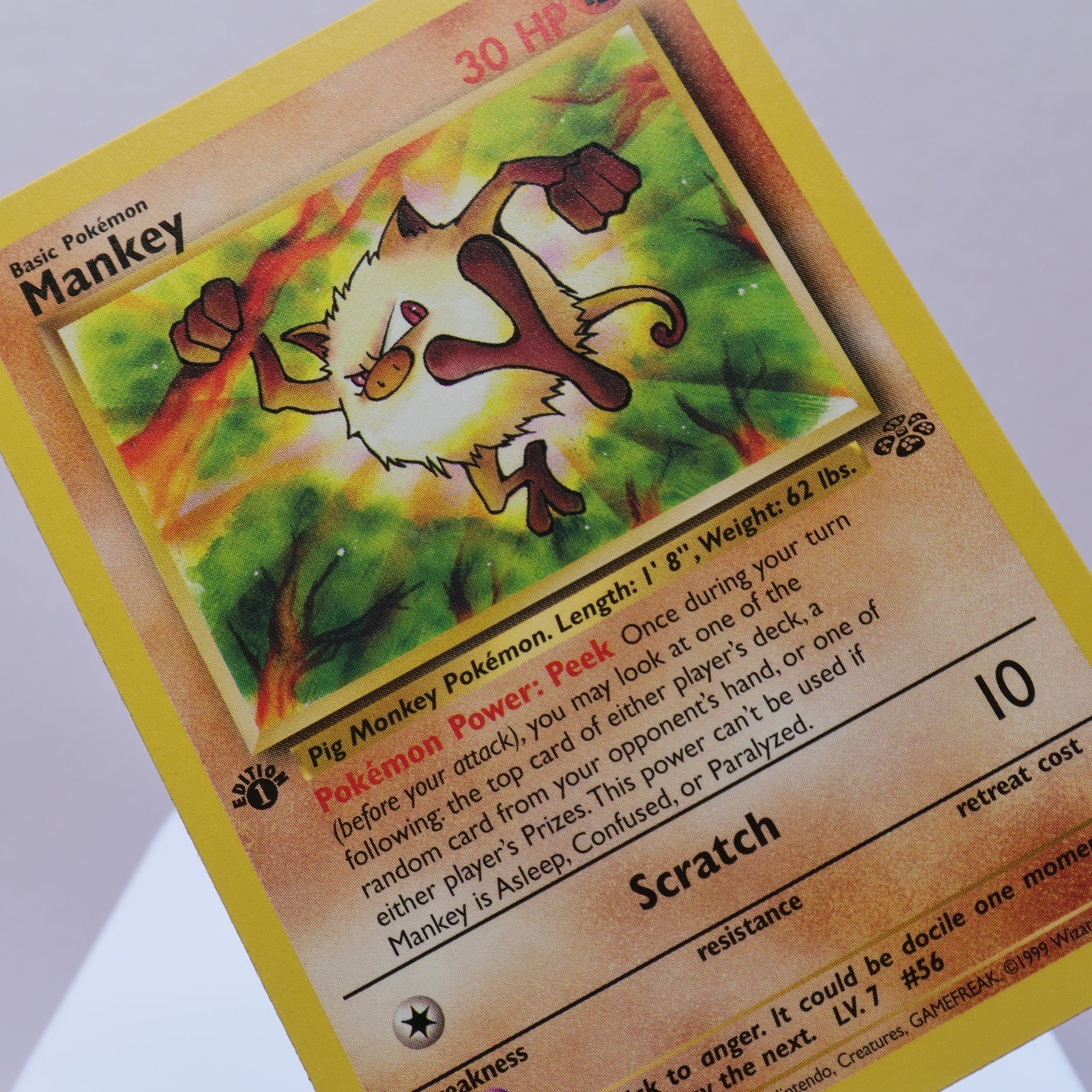 Pokemon TCG – Mankey 55/64 Jungle Common 1st Edition WOTC 1999 – EXC