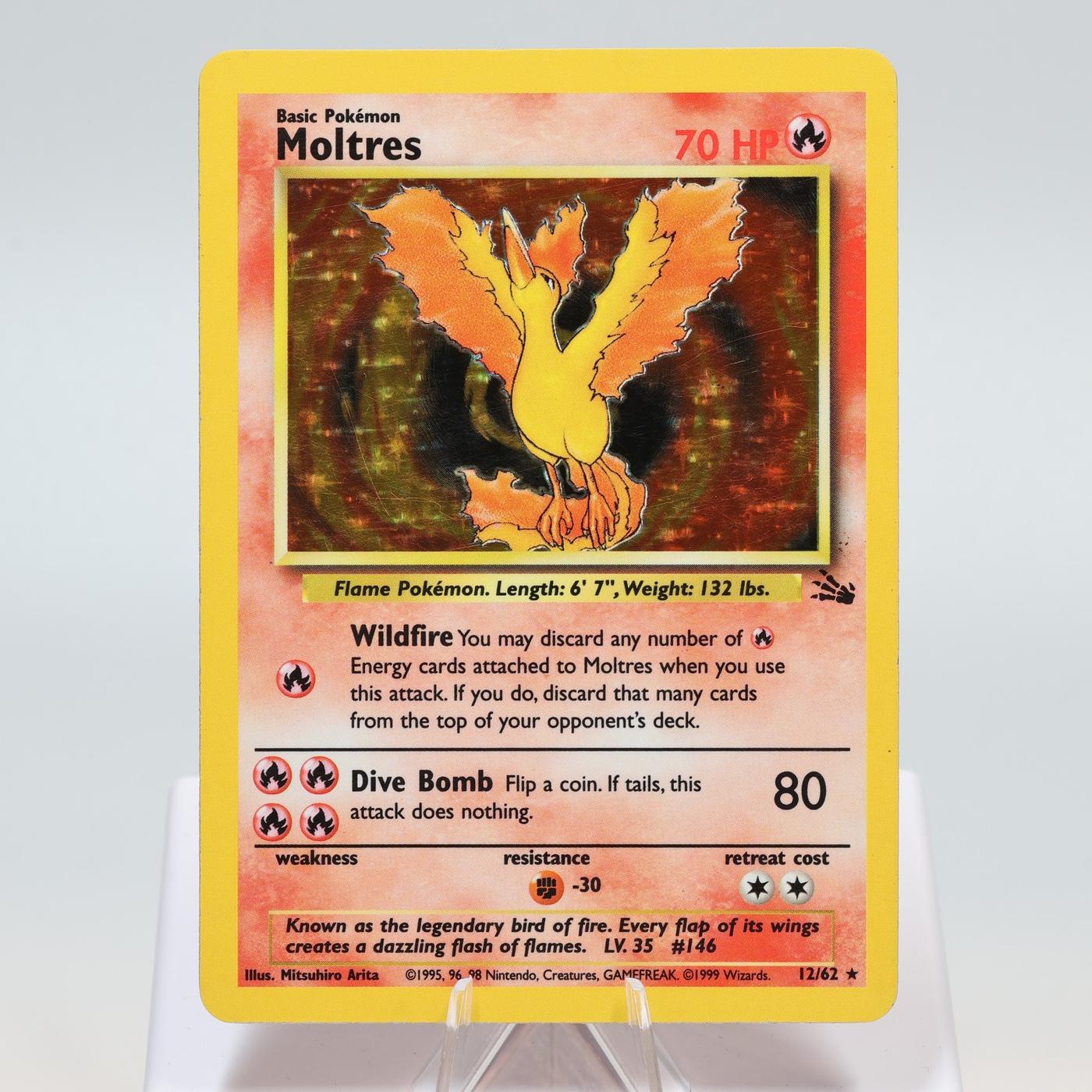 Pokemon TCG Moltres 1262 Fossil Holo Rare WOTC MP 168421188131 2