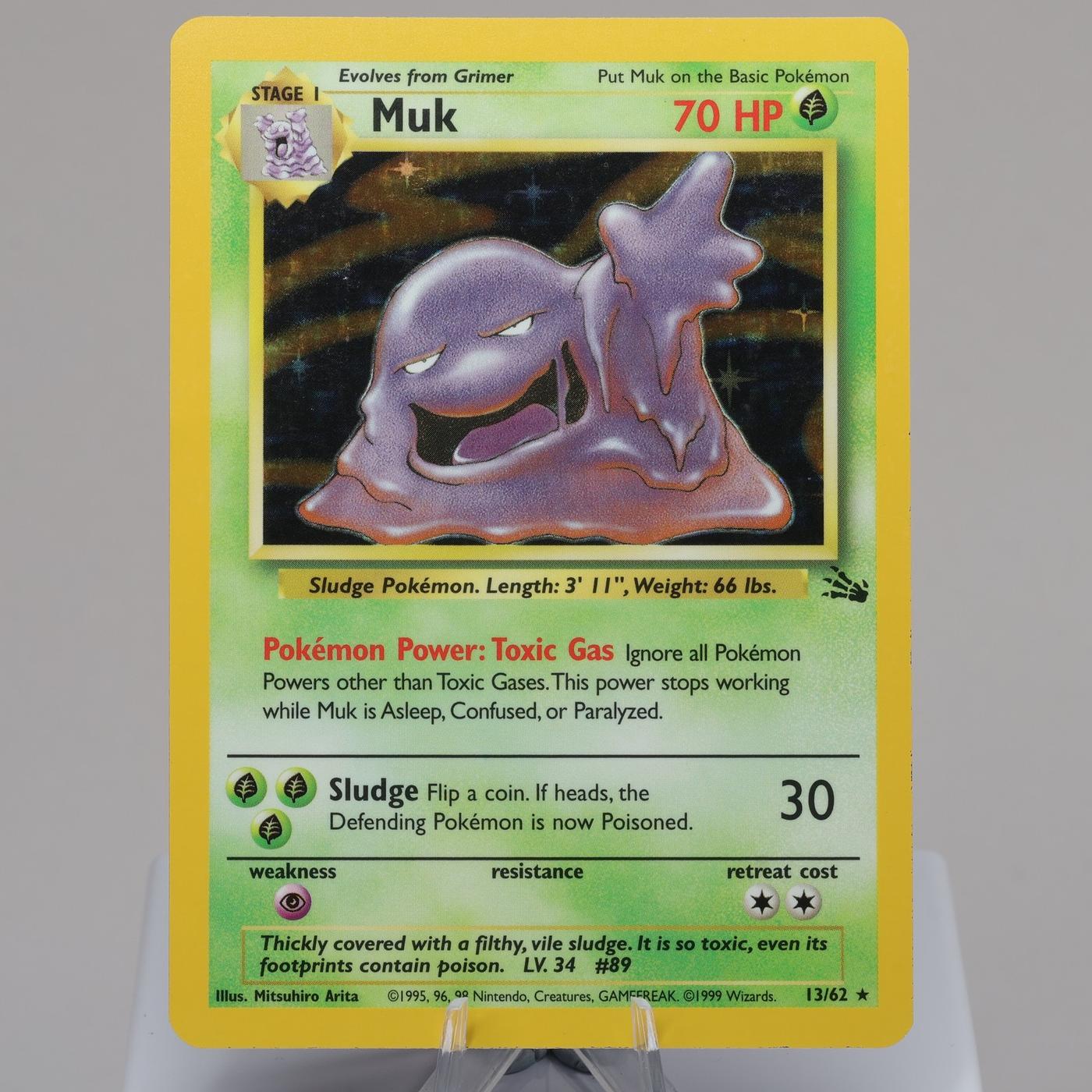 Pokemon TCG Muk 1362 Fossil Holo Rare WOTC 1999 NM Indent 167965977951 2