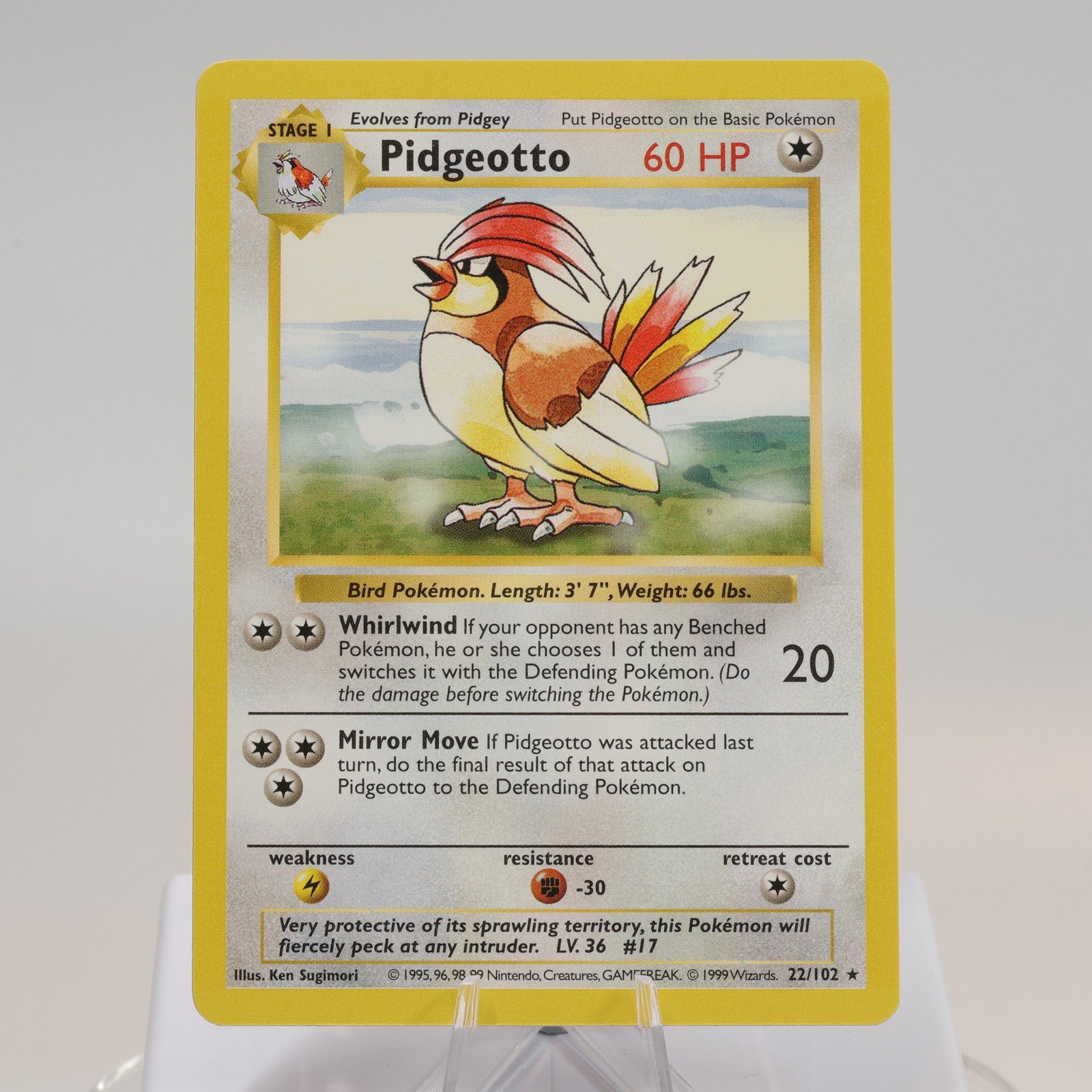 Pokemon TCG Pidgeotto 22102 Base Set Rare Shadowless WOTC 1999 EXCNM 168144948191 2