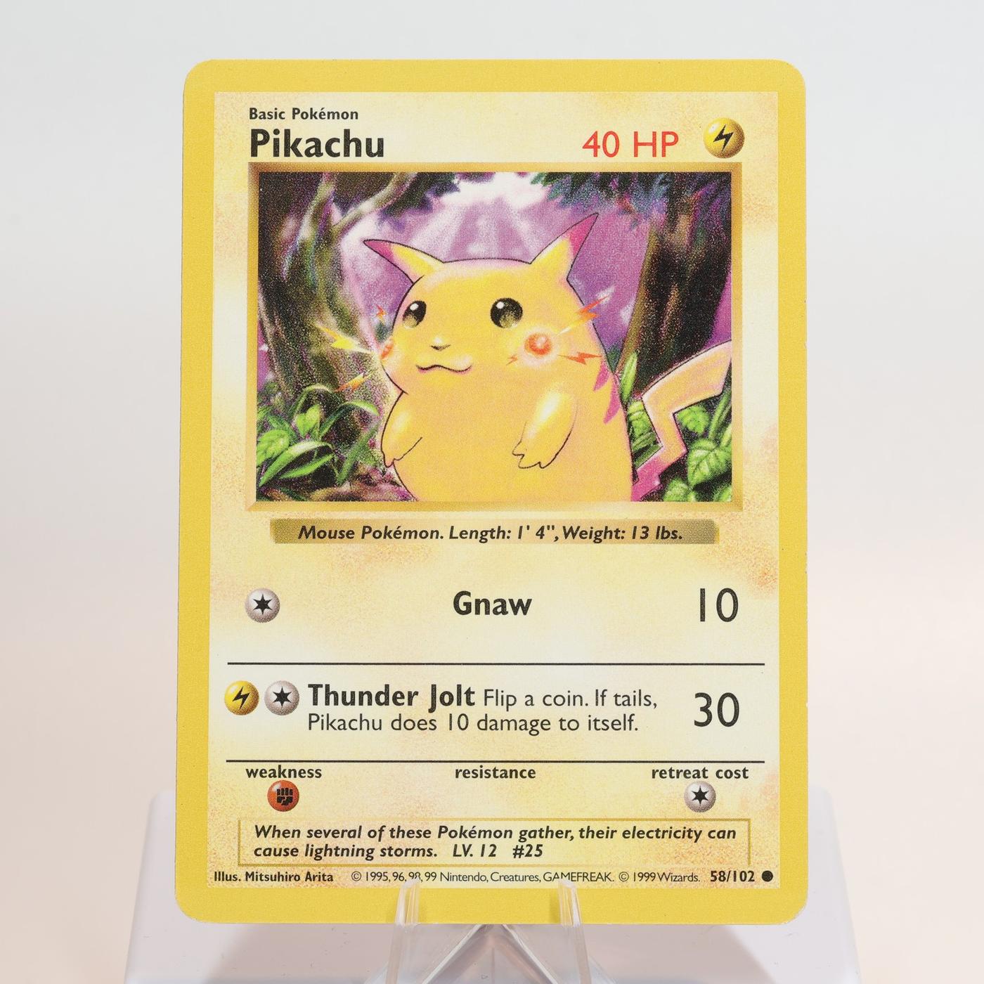 Pokemon TCG Pikachu 58102 Base Set Shadowless Red Cheeks EXCNM 168205418471 2