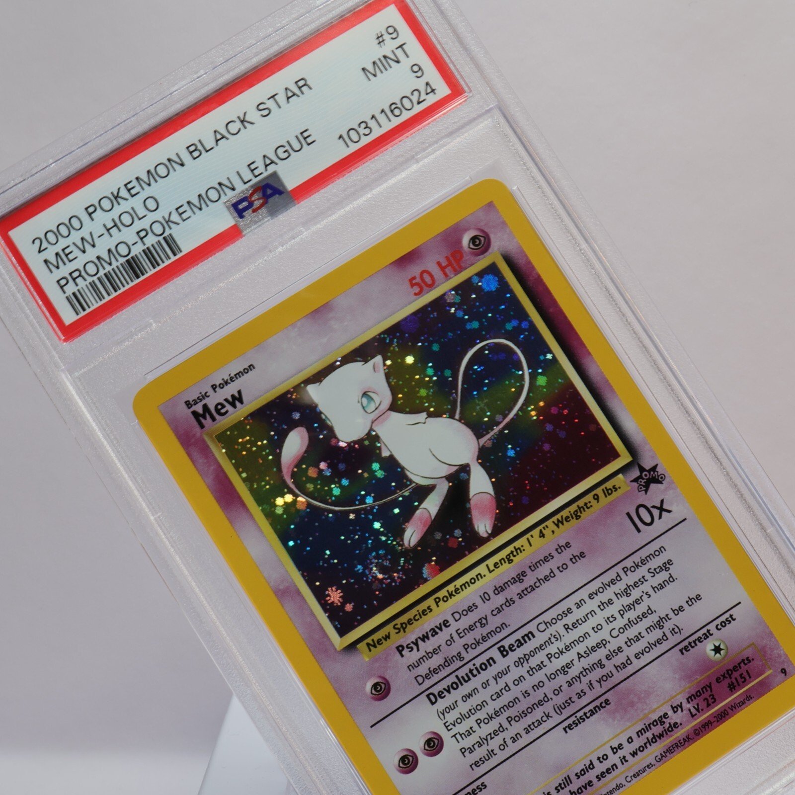 Pokemon TCG – Promo Black Star 9 Mew – Holo – Pokemon League – PSA 9 MT