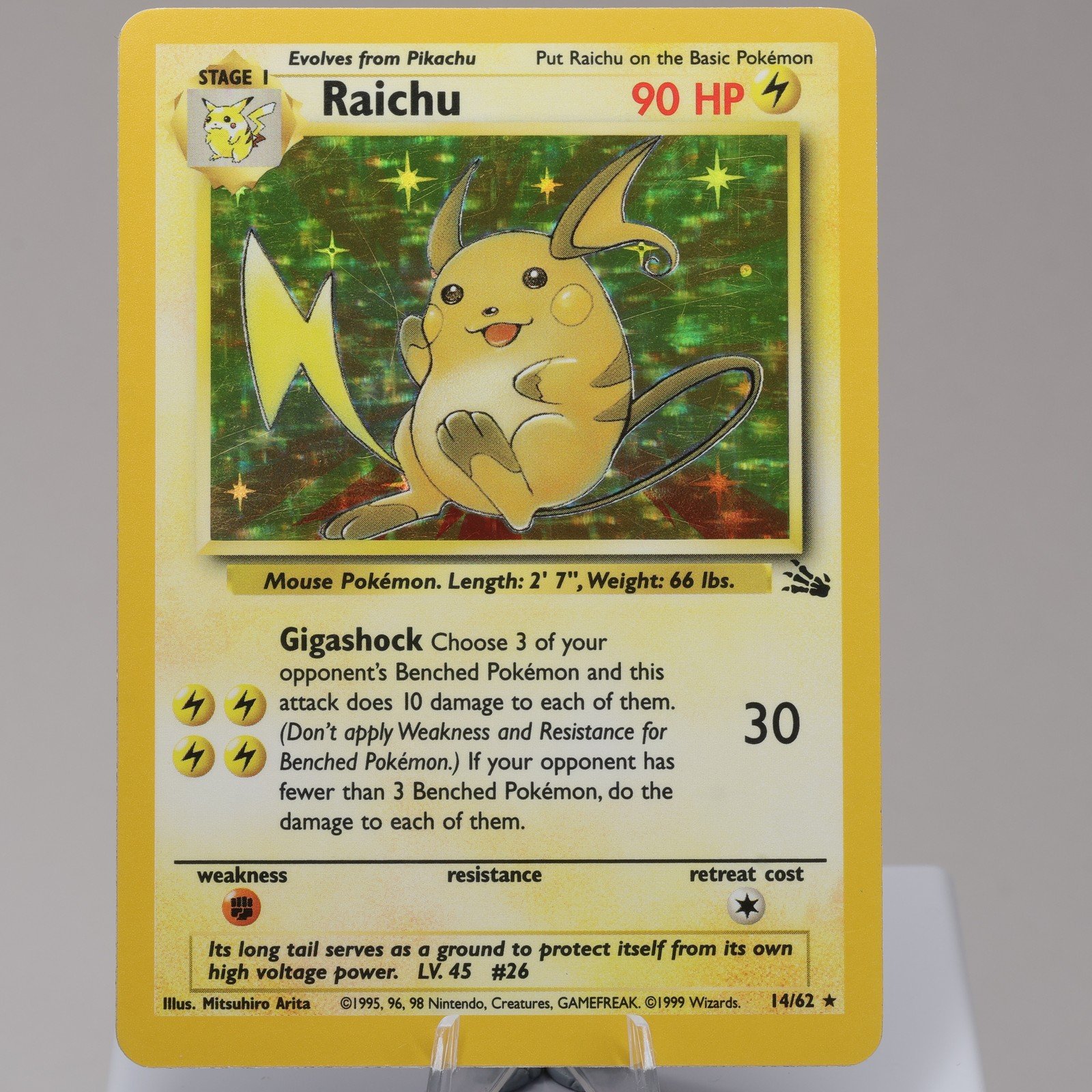 Pokemon TCG Raichu 1462 Fossil Holo Rare WOTC 1999 EXC 167950659091 2