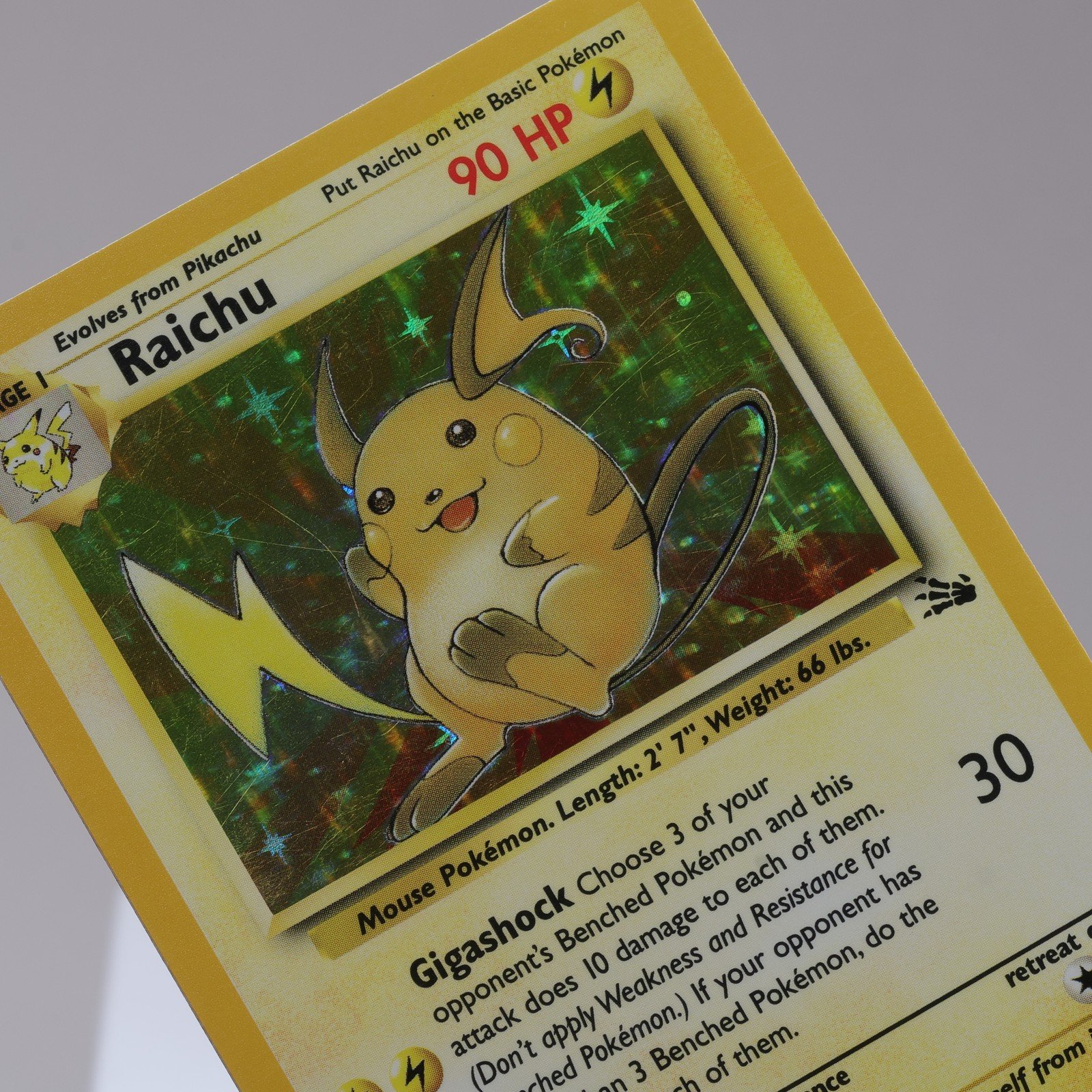 Pokemon TCG Raichu 1462 Fossil Holo Rare WOTC 1999 EXC 167950659091