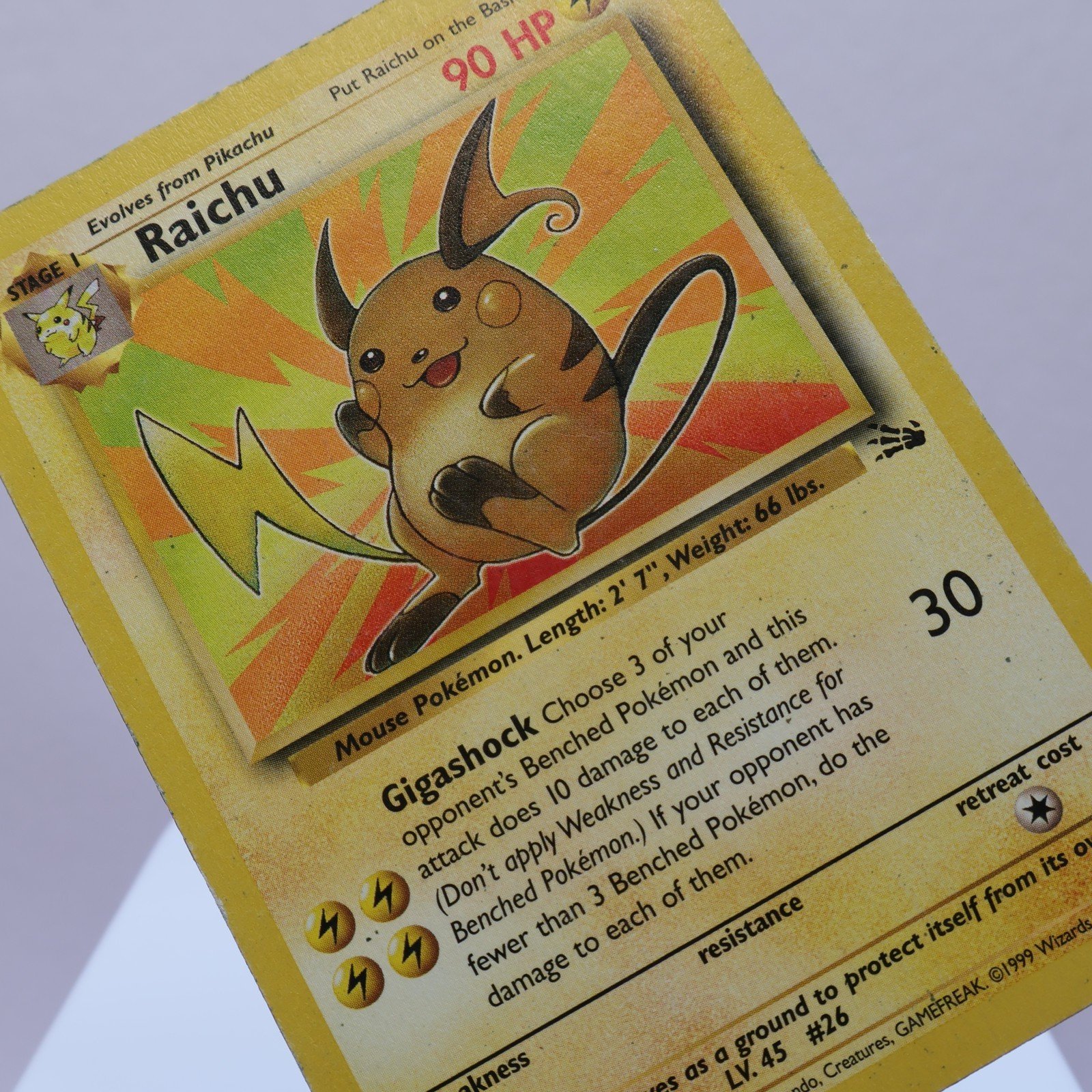 Pokemon TCG – Raichu 29/62 Fossil Rare  WOTC 1999 – MP