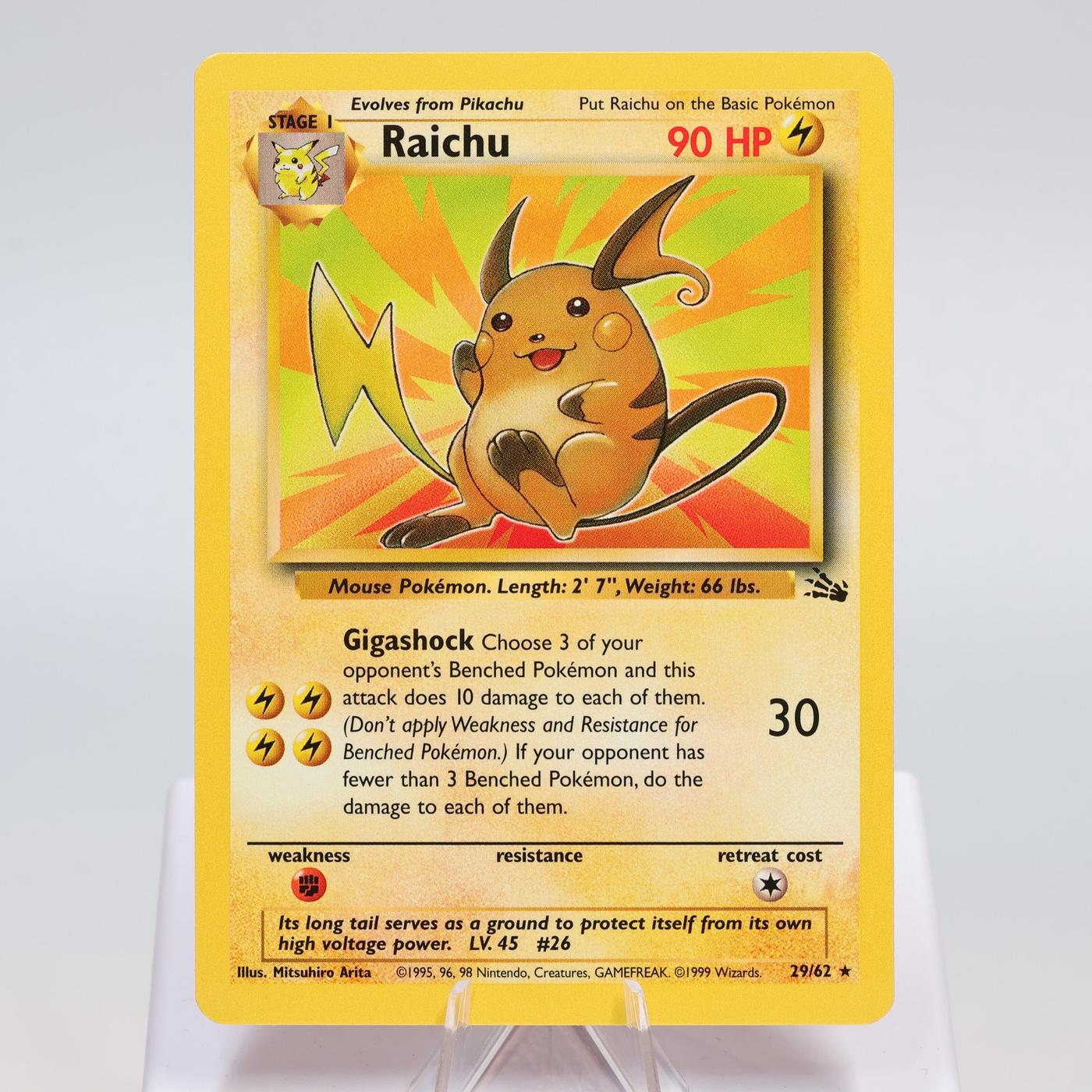 Pokemon TCG Raichu 2962 Fossil Rare WOTC NMM 168421188121 2