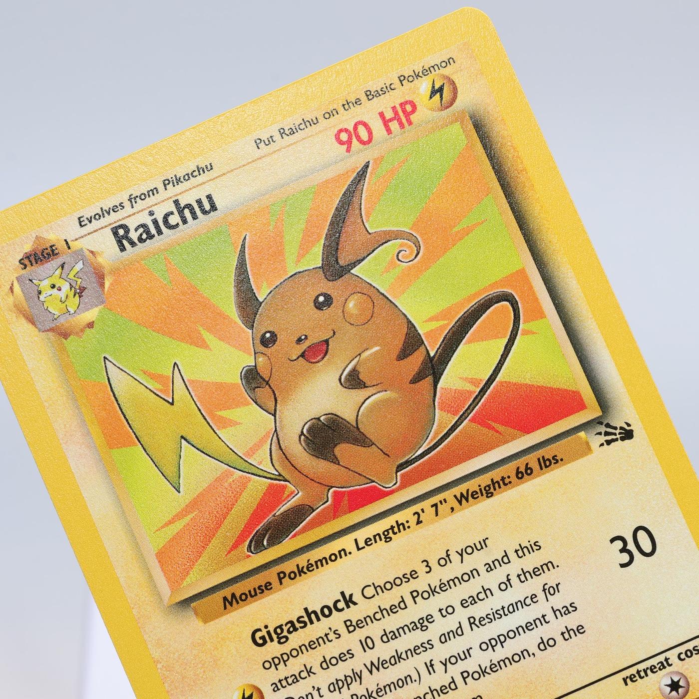 Pokemon TCG Raichu 2962 Fossil Rare WOTC NMM 168421188121