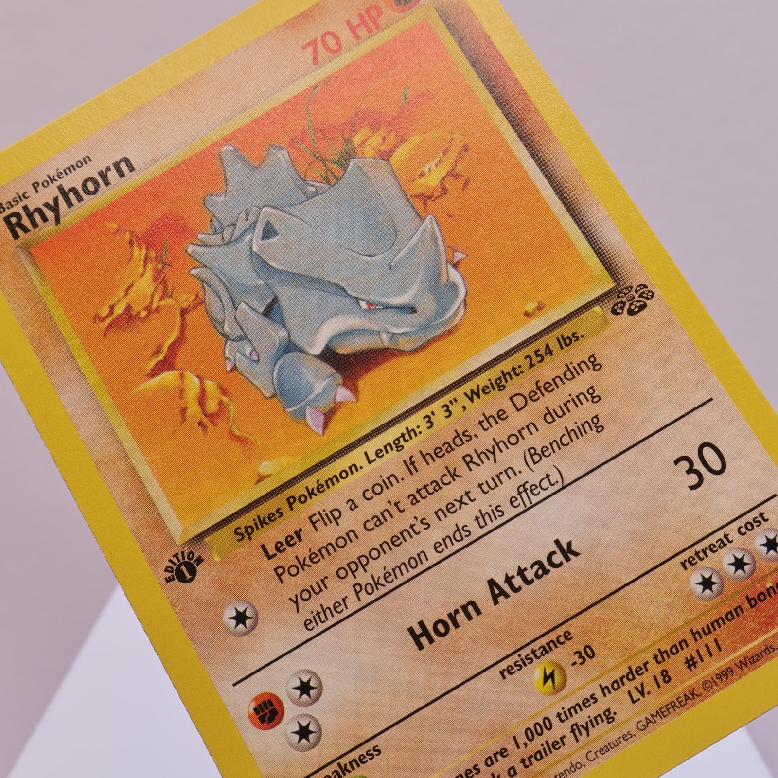 Pokemon TCG – Rhyhorn 61/64 Jungle Common 1st Edition WOTC 1999 – EXC