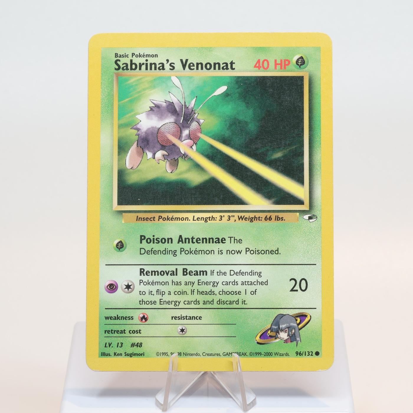 Pokemon TCG Sabrinas Venonat 96132 Gym Heroes Common WOTC EXCIndent 168232466131 2