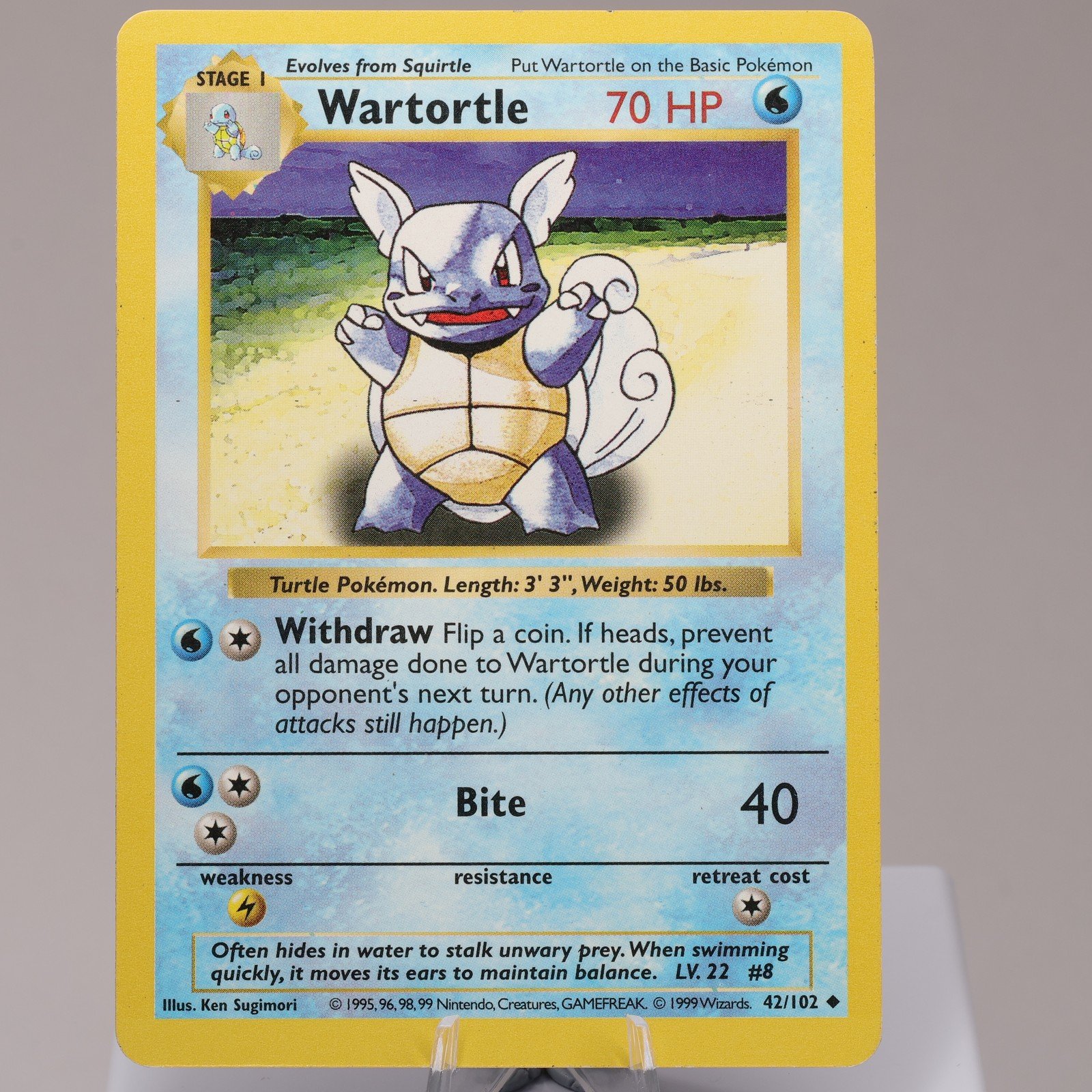 Pokemon TCG Wartortle 42102 Base Set Uncommon Shadowless WOTC 1999 MP 167950659111 2