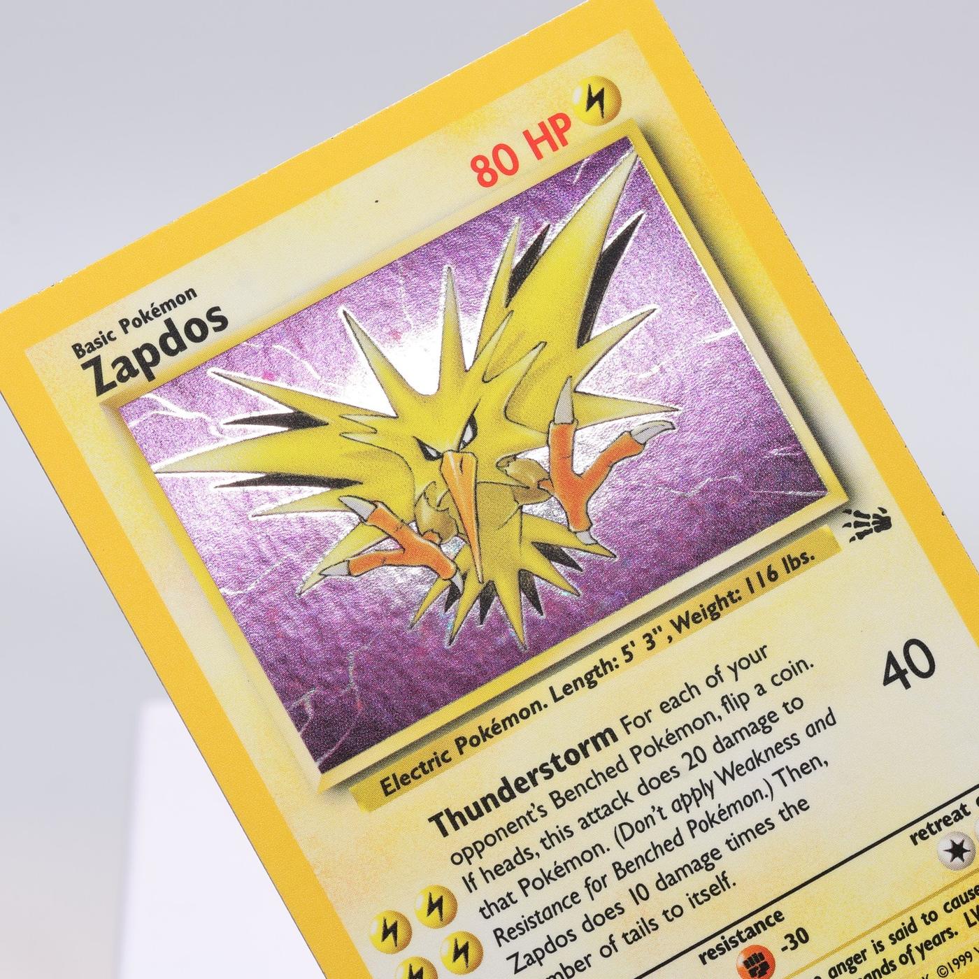 Pokemon TCG Zapdos 1562 Fossil Holo Rare WOTC EXCNM Corrected Holo 168421188141