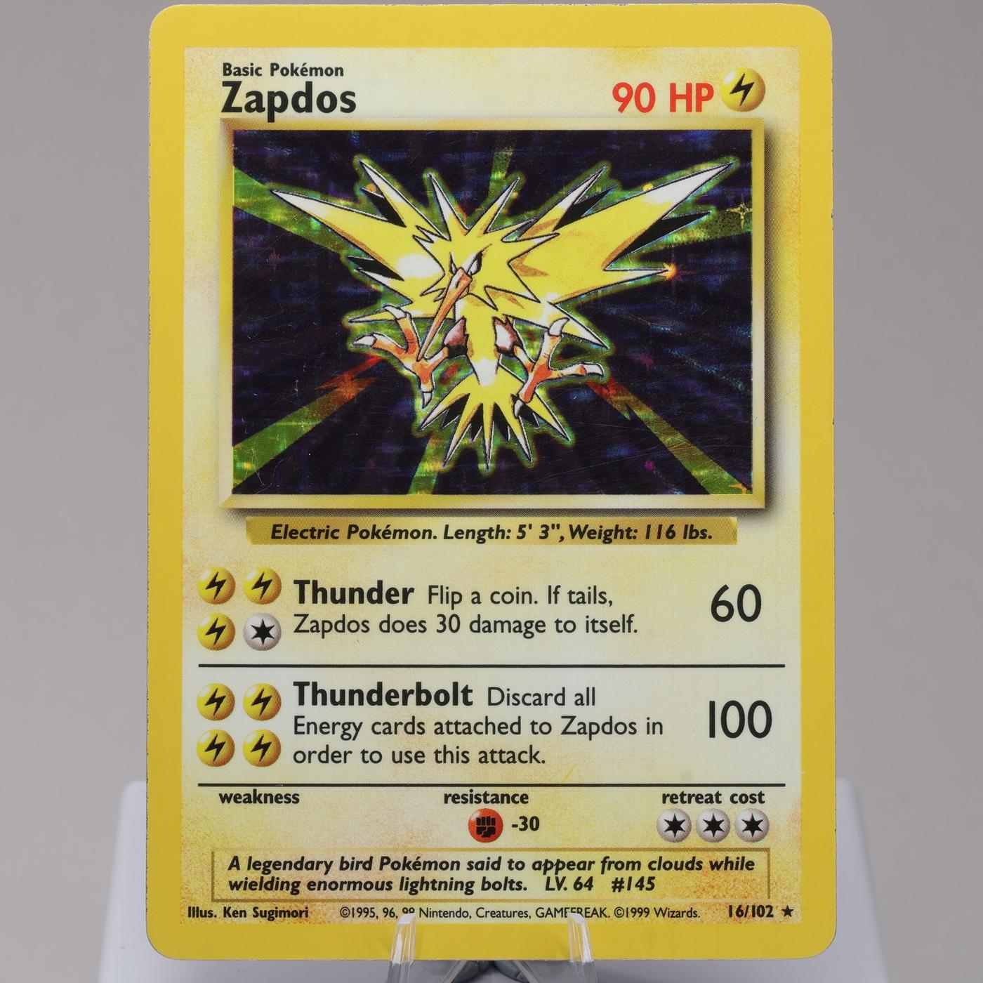 Pokemon TCG Zapdos 16102 Base Set Holo Rare WOTC 1999 MP 167950659121 2