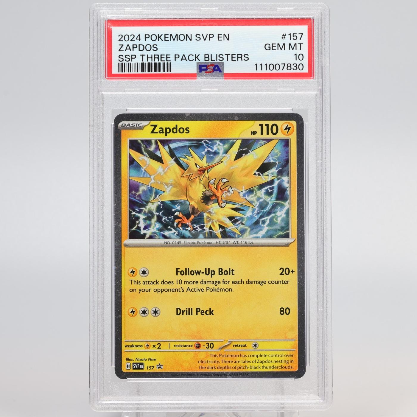 Pokemon TCG Zapdos SVP 157 SV Black Star Promo PSA 10 GEM MT 168351580671 2