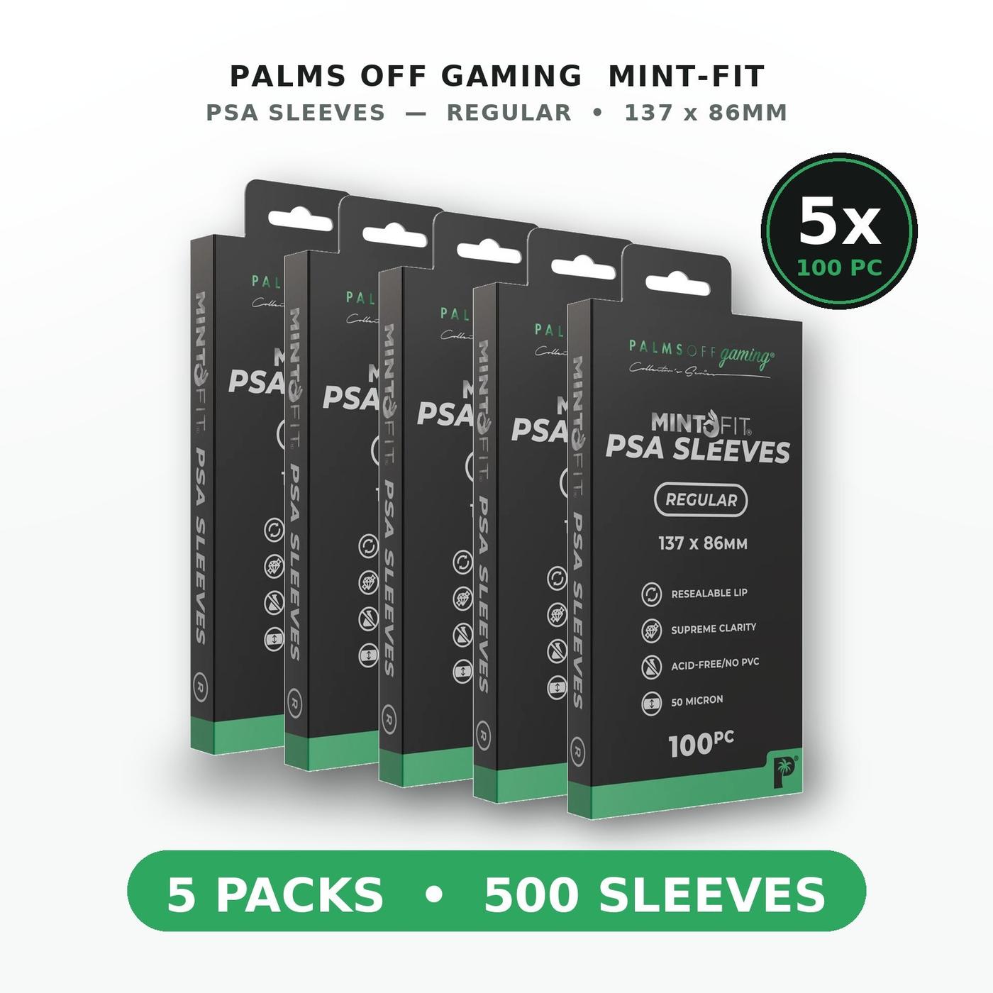 Palms Off Gaming PSA Graded Card Mint Fit Sleeves Regular 500pc 5 X Pack 168593369482