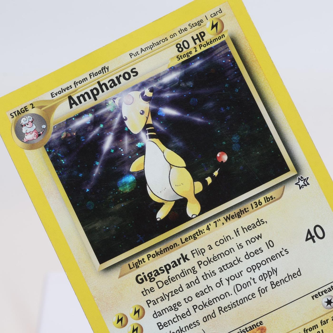 Pokemon TCG Ampharos 1111 Neo Genesis Holo Rare WOTC PL Crease 168205418462