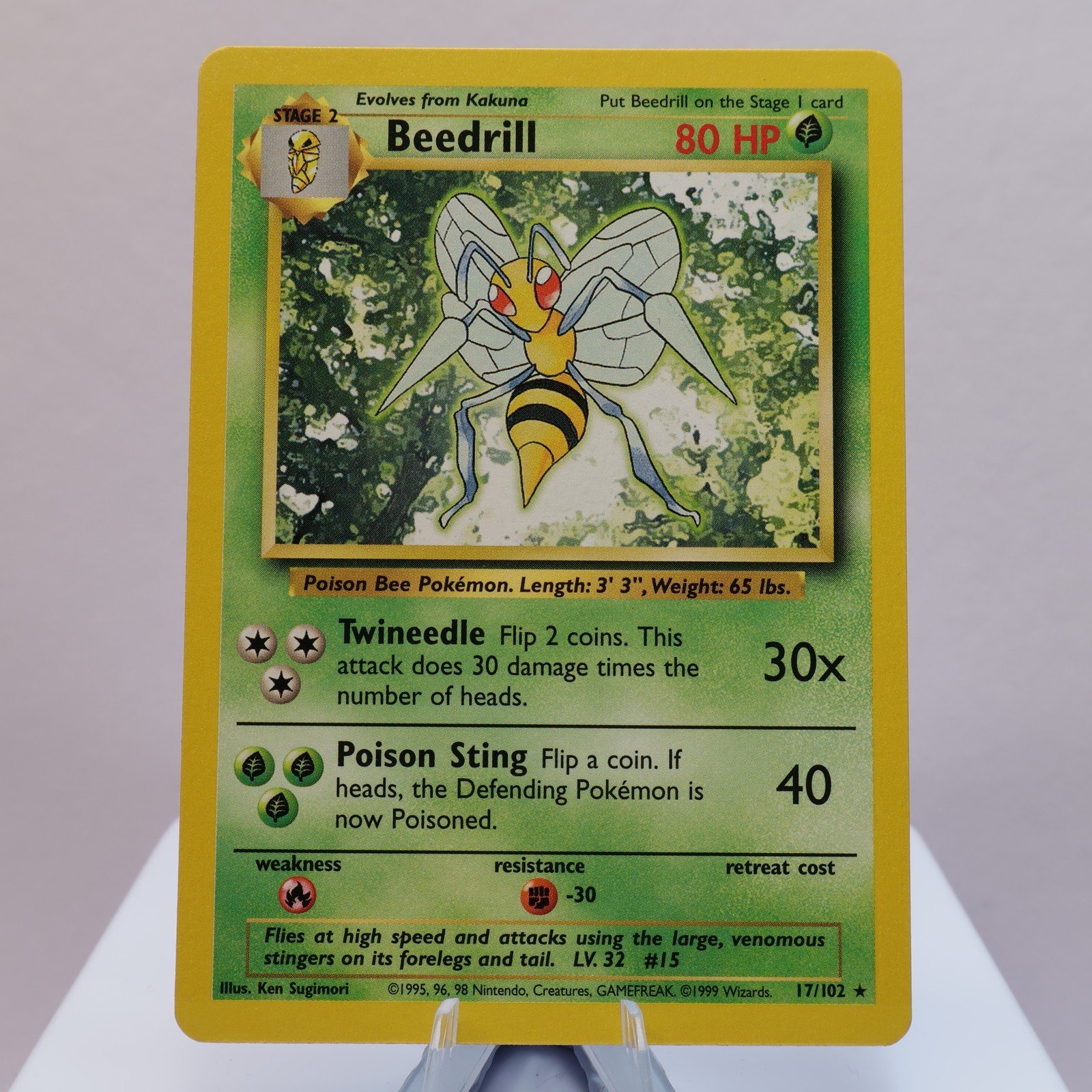 Pokemon TCG Beedrill 17102 Base Set Rare WOTC 1999 EXCNM 167830364422 2