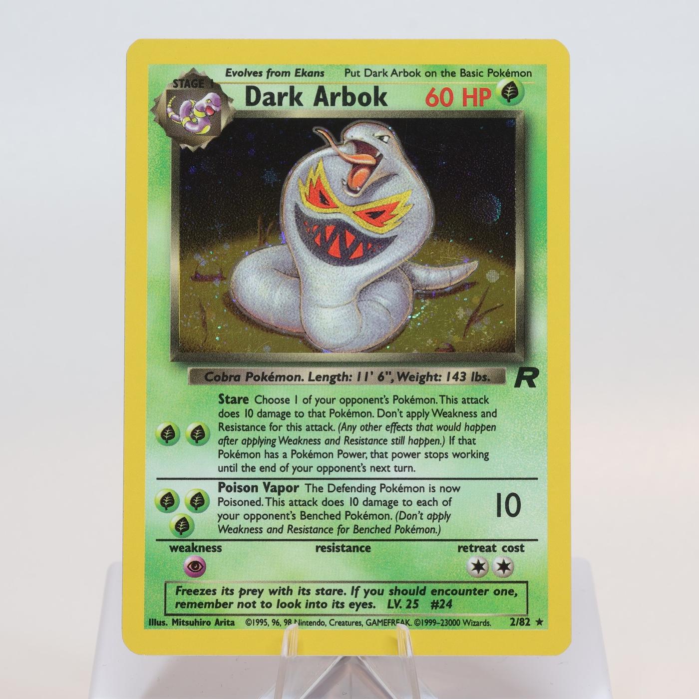 Pokemon TCG Dark Arbok 282 Team Rocket Holo Rare WOTC NM 168205418492 2