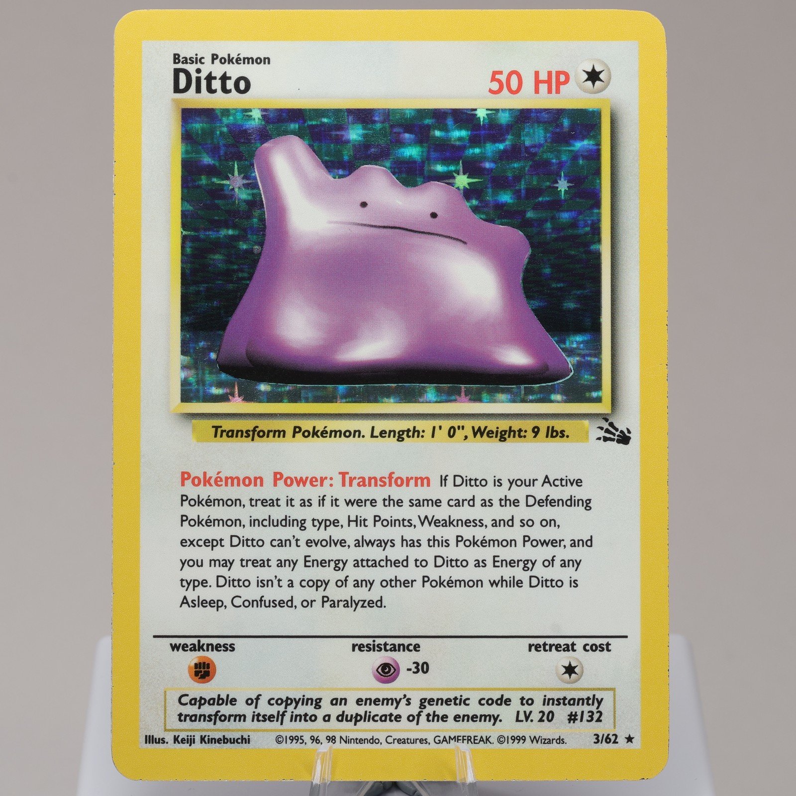Pokemon TCG Ditto 362 Fossil Holo Rare WOTC 1999 EXC 167950658992 2
