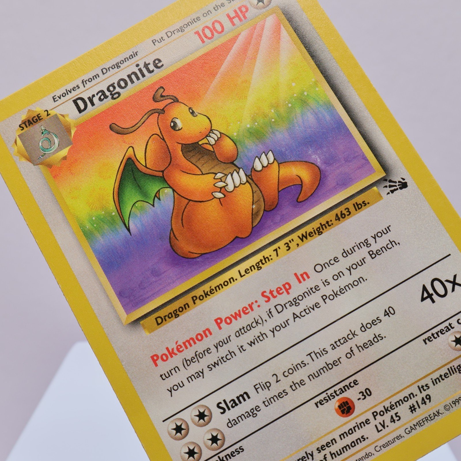 Pokemon TCG – Dragonite 19/62 Fossil Rare  WOTC 1999 – PL