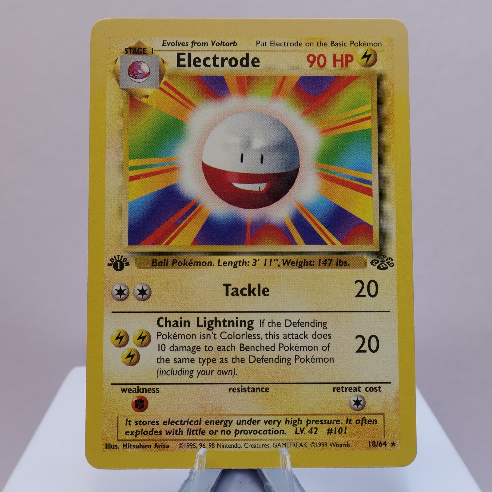 Pokemon TCG Electrode 1864 Jungle Rare 1st Edition WOTC 1999 NM Faded 167830364482 2