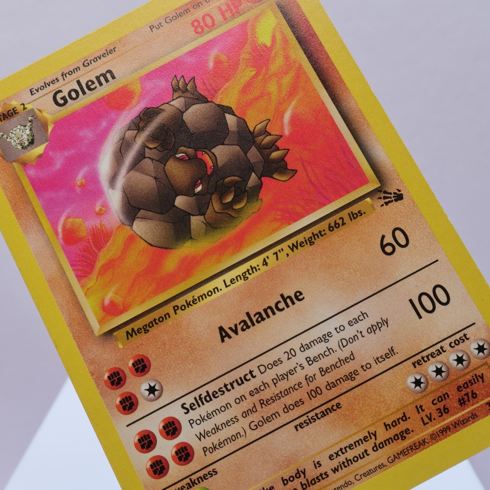 Pokemon TCG – Golem 36/62 Fossil Uncommon  WOTC 1999 – EXC