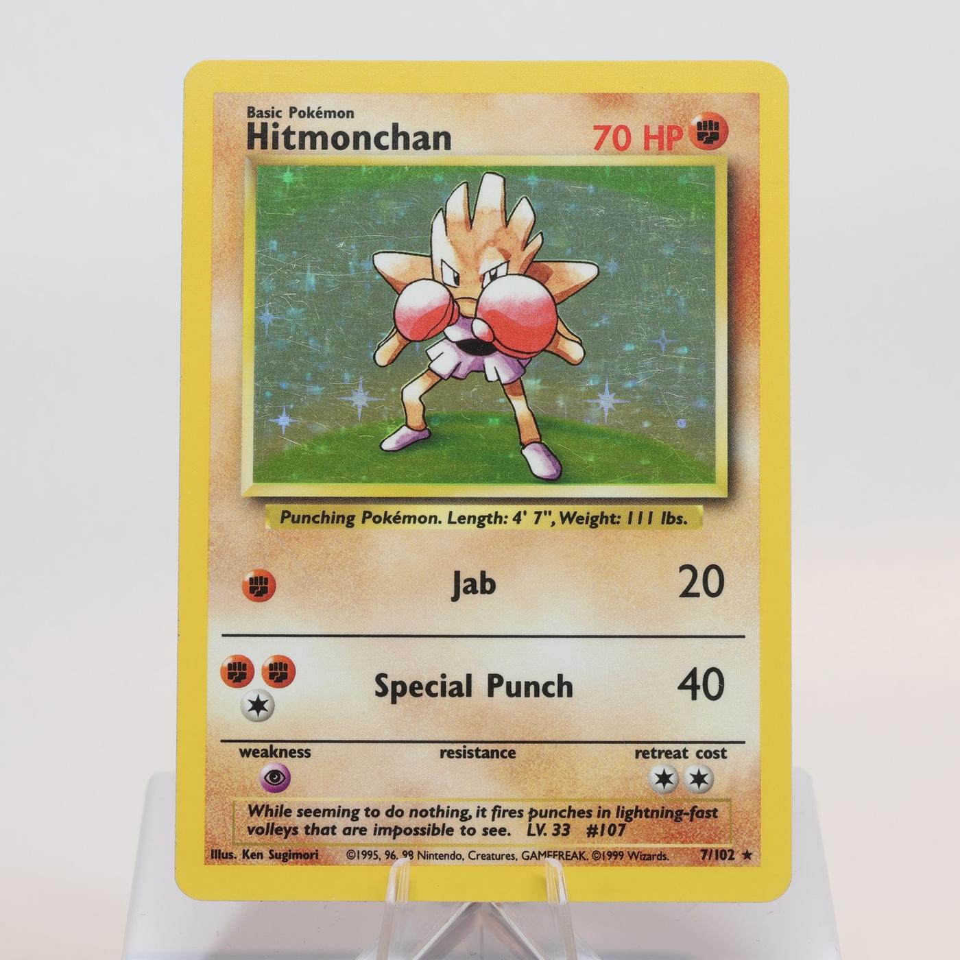 Pokemon TCG Hitmonchan 7102 Base Set Holo Rare WOTC EXC 168205418432 2