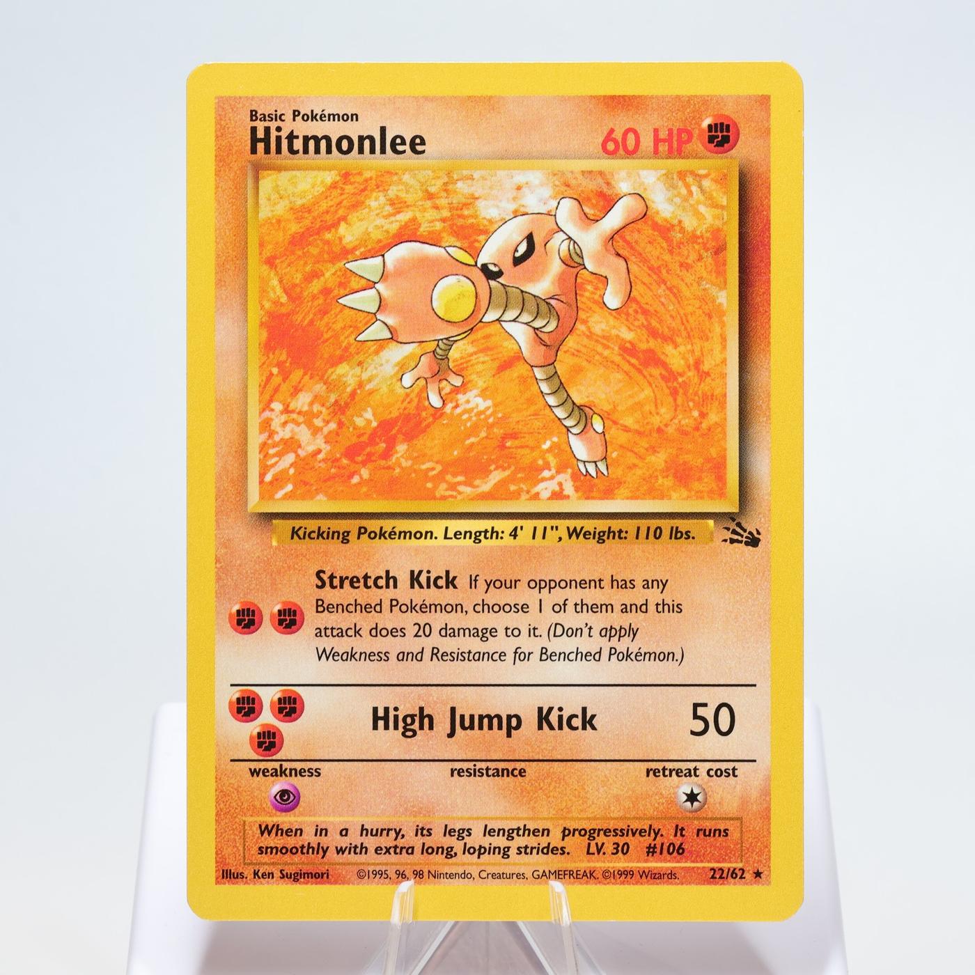 Pokemon TCG Hitmonlee 2262 Fossil Rare WOTC EXCNM 168325203382 2
