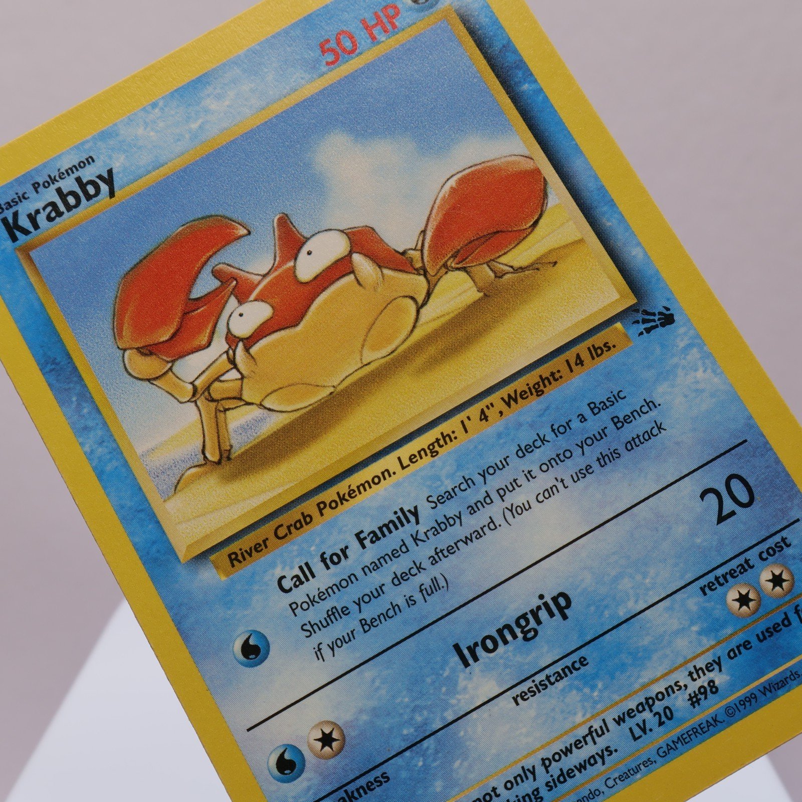 Pokemon TCG – Krabby 51/62 Fossil Common  WOTC 1999 – MP