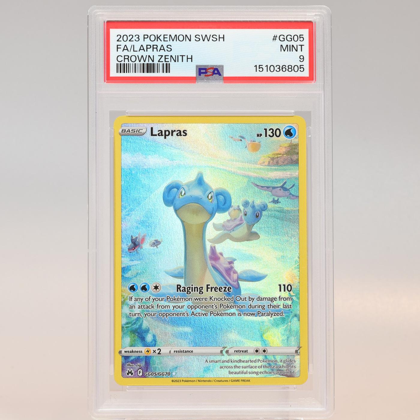 Pokemon TCG Lapras GG05GG70 Crown Zenith Trainer Gallery PSA 9 MINT 168441076172 2