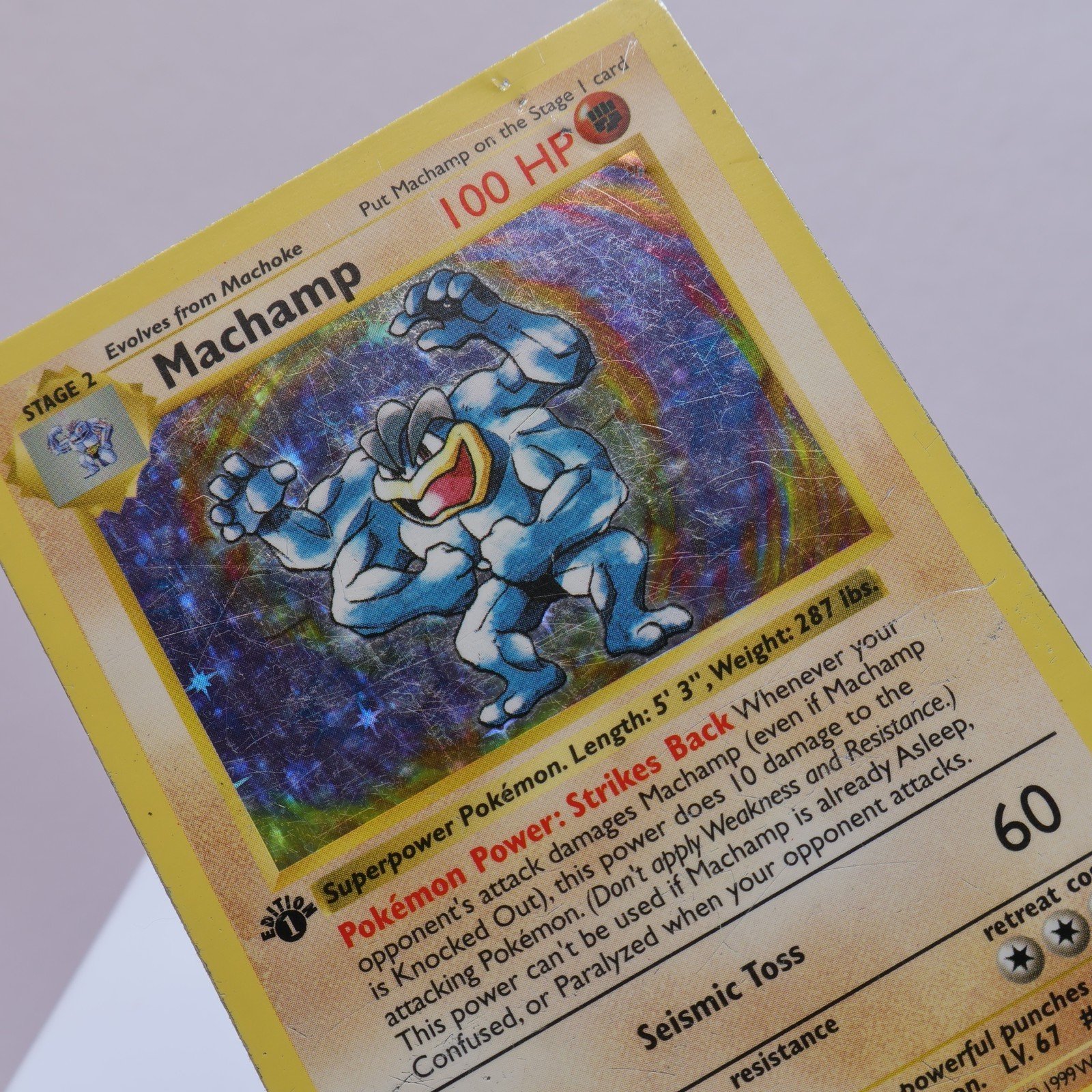 Pokemon TCG Machamp 8102 Base Set Holo Rare Shadowless WOTC 1999 HP 167830364442