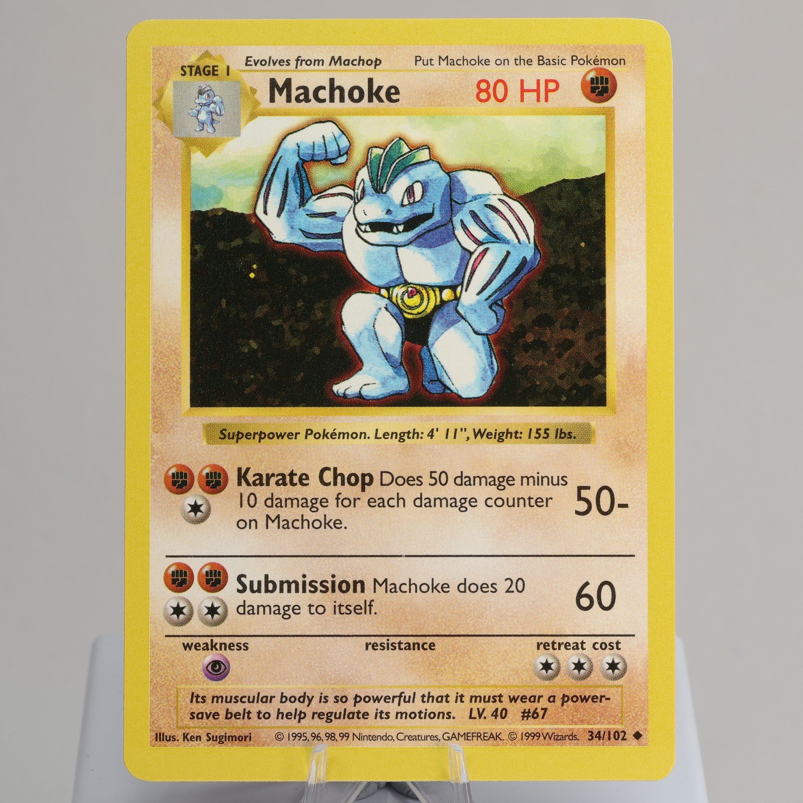 Pokemon TCG Machoke 34102 Base Set Uncommon Shadowless WOTC 1999 EXCNM 168006227372 2