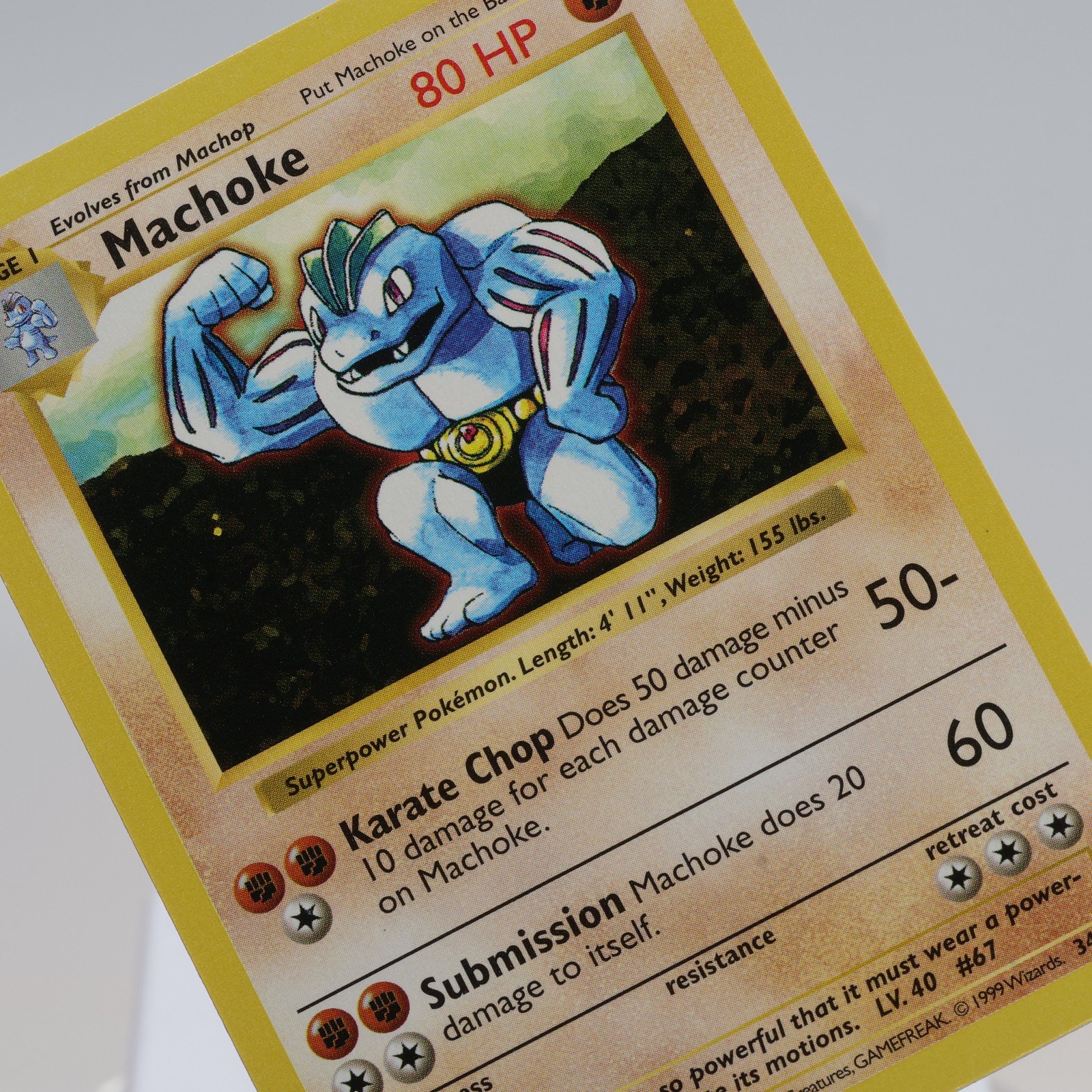 Pokemon TCG – Machoke 34/102 Base Set Uncommon Shadowless WOTC 1999 – EXC/NM