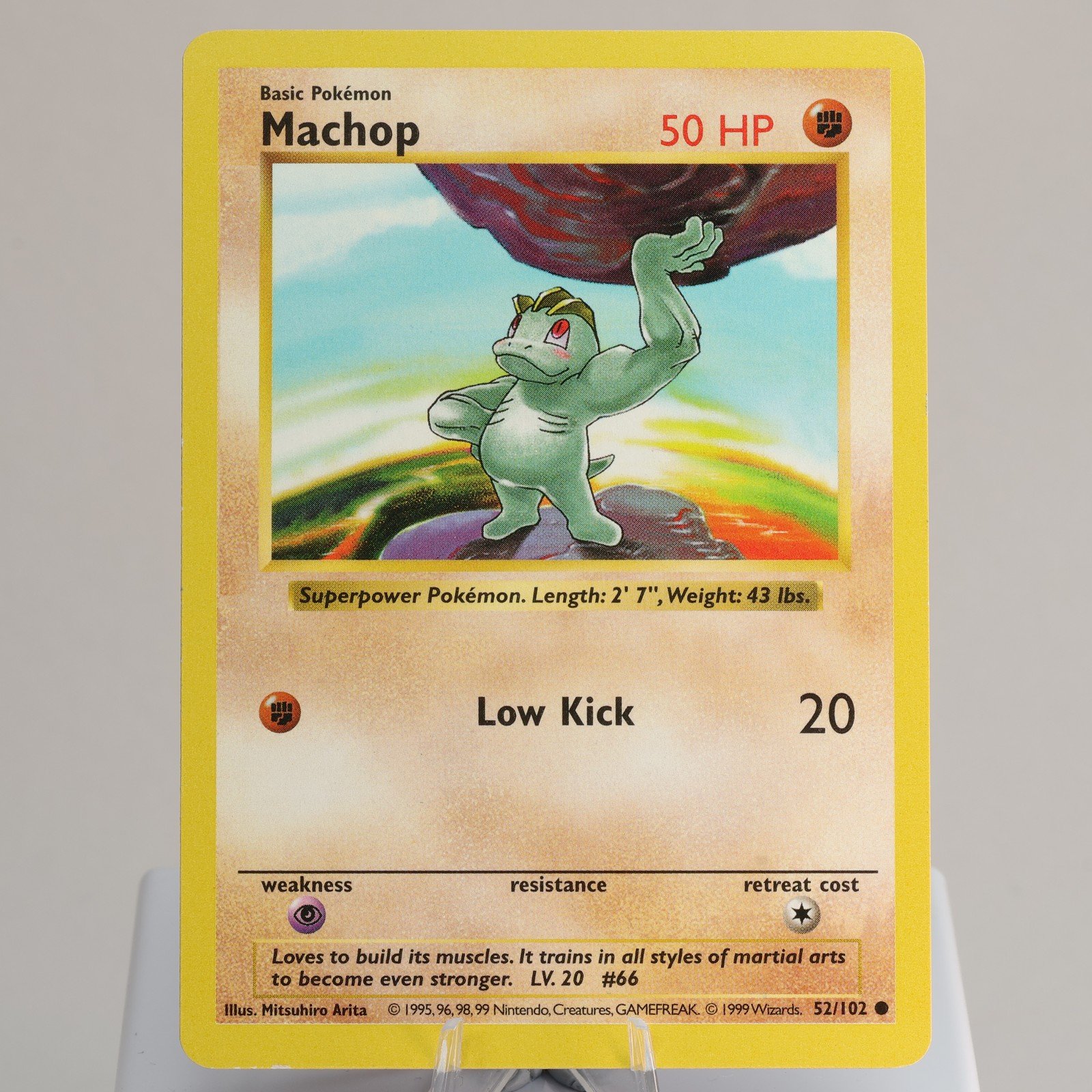 Pokemon TCG Machop 52102 Base Set Common Shadowless WOTC 1999 EXC 168006227432 2