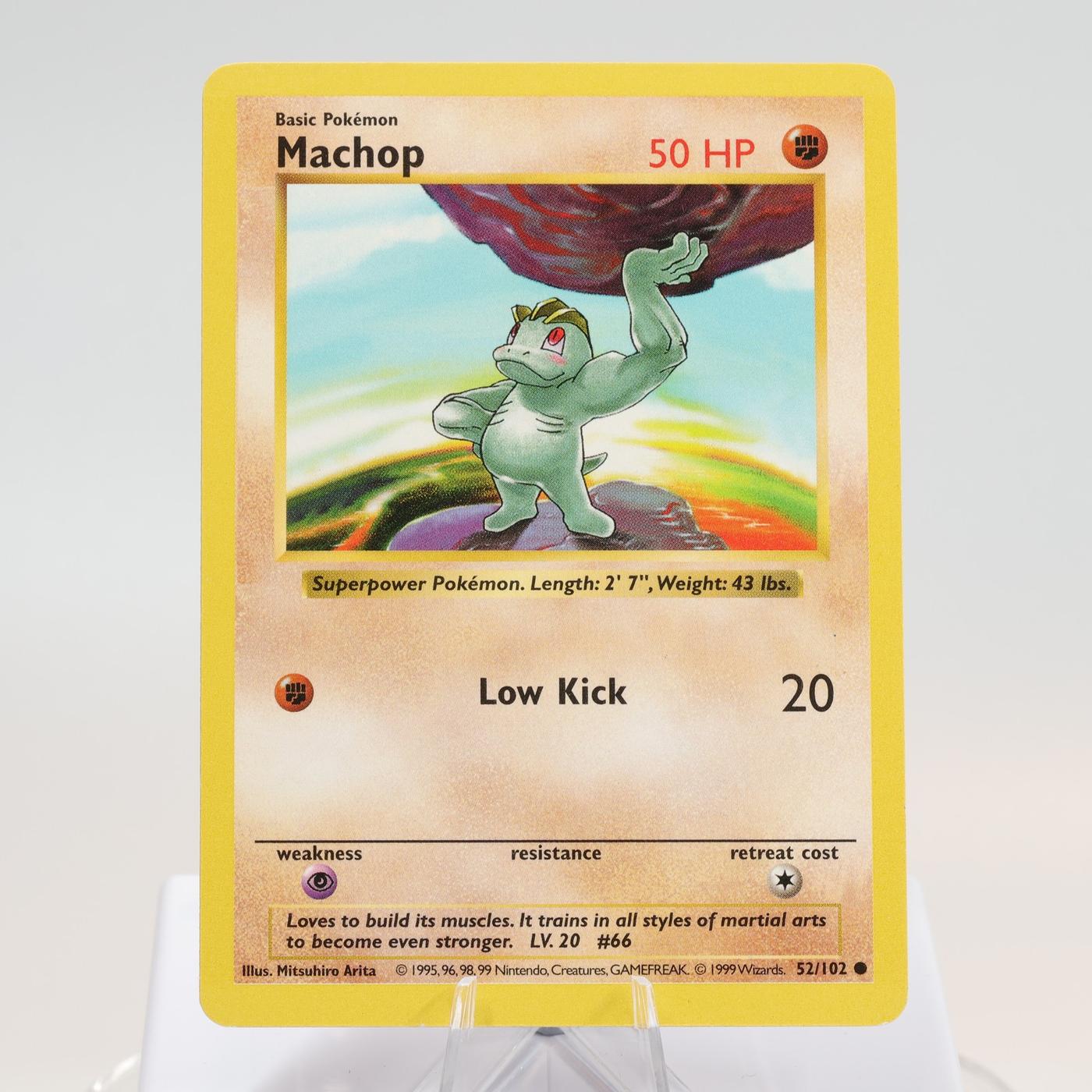 Pokemon TCG Machop 52102 Base Set Common Shadowless WOTC 1999 EXC 168144948282 2