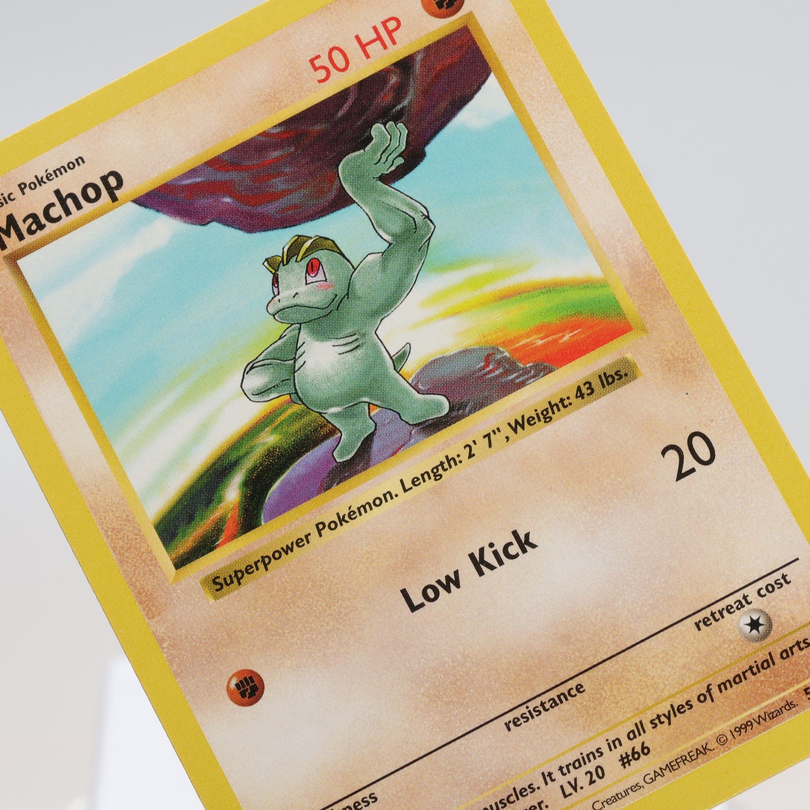 Pokemon TCG – Machop 52/102 Base Set Common Shadowless WOTC 1999 – EXC