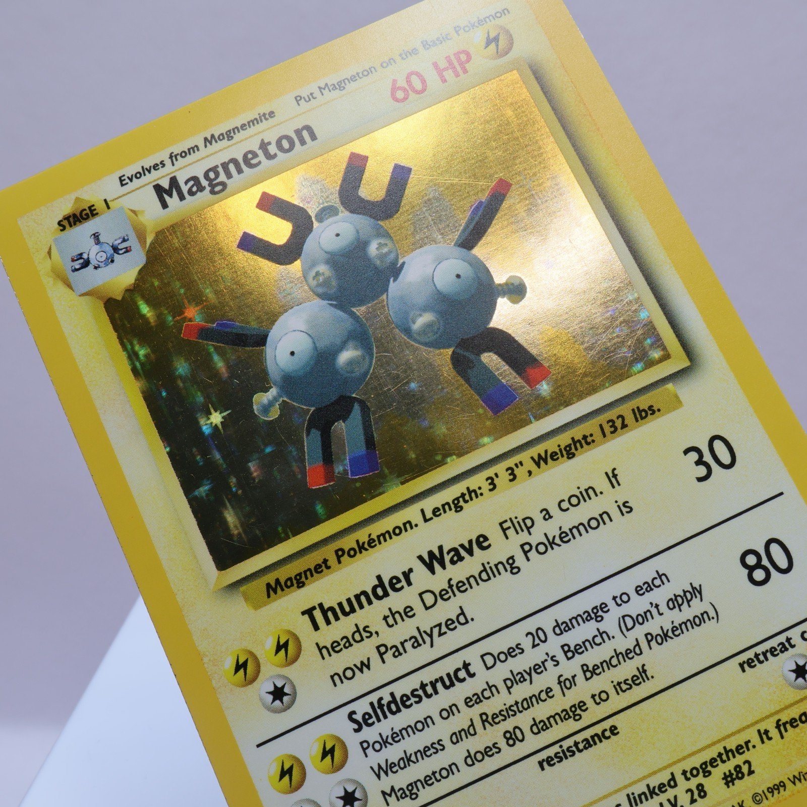 Pokemon TCG – Magneton 9/102 Base Set Holo Rare  WOTC 1999 – EXC/NM