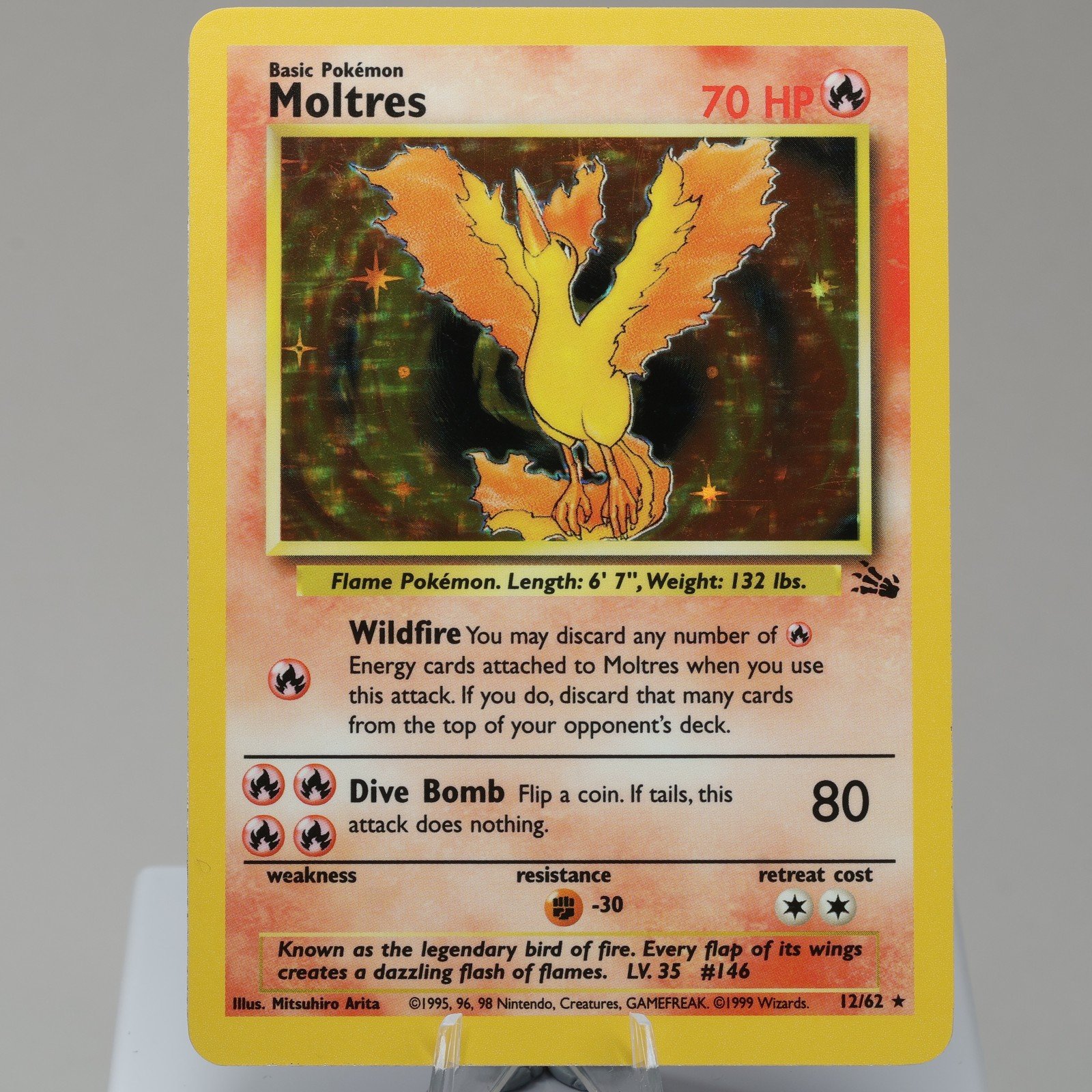 Pokemon TCG Moltres 1262 Fossil Holo Rare WOTC 1999 EXCNM 167950659062 2