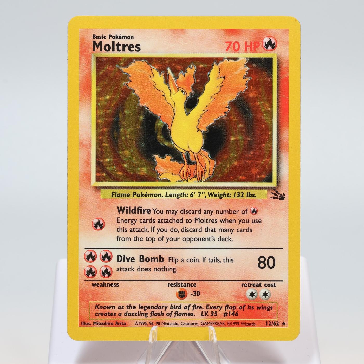 Pokemon TCG Moltres 1262 Fossil Holo Rare WOTC EXC 168421188102 2